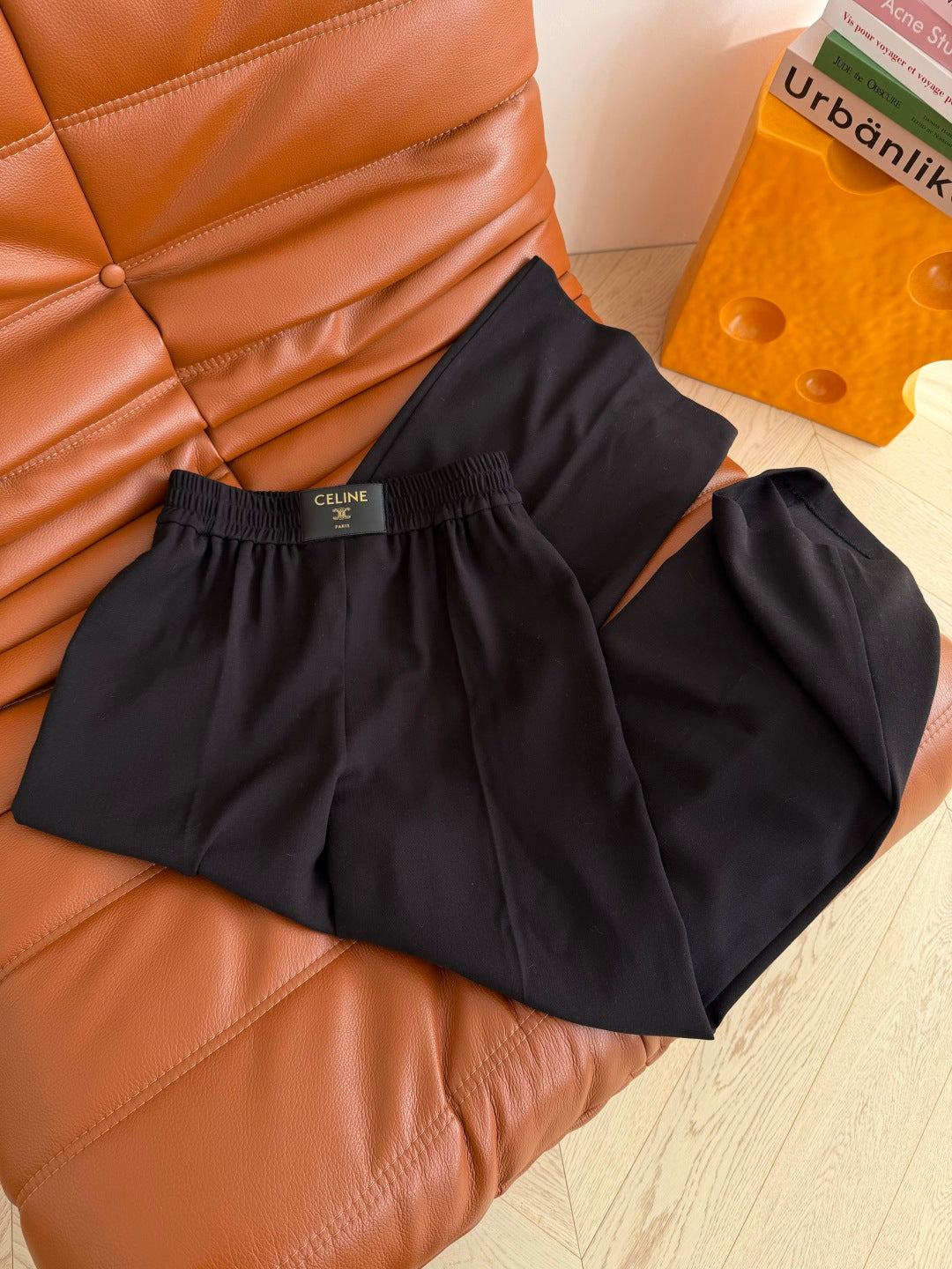 Celine Trousers Black Light  Wool Cloth 341445