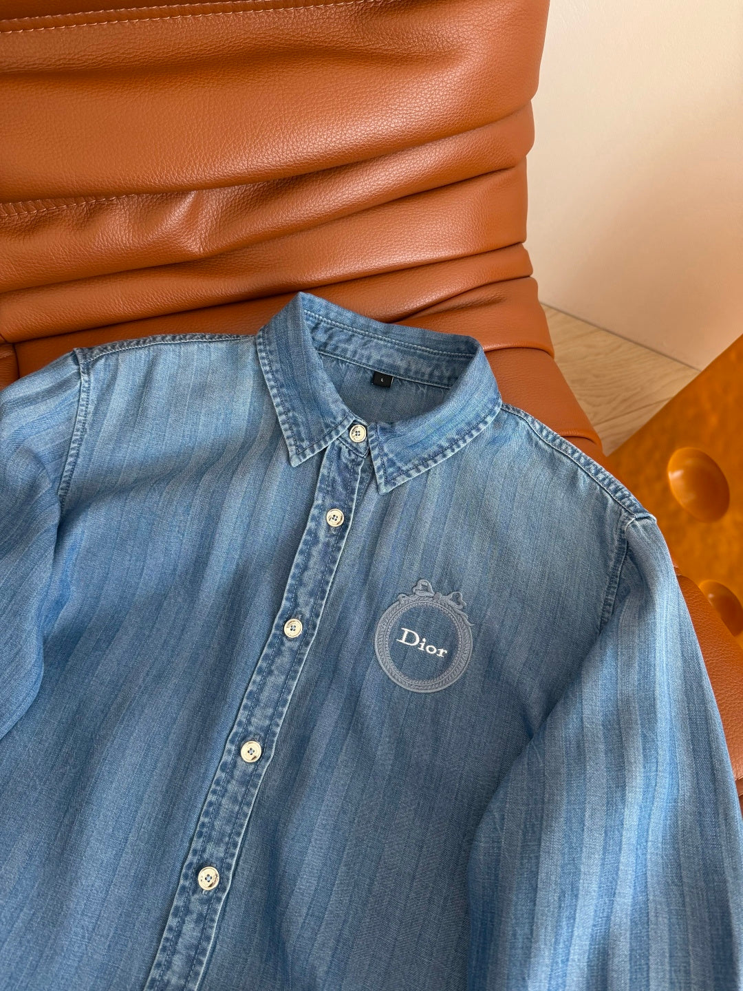 CD 26s Embroidered Badge Pattern Denim Shirt 400837
