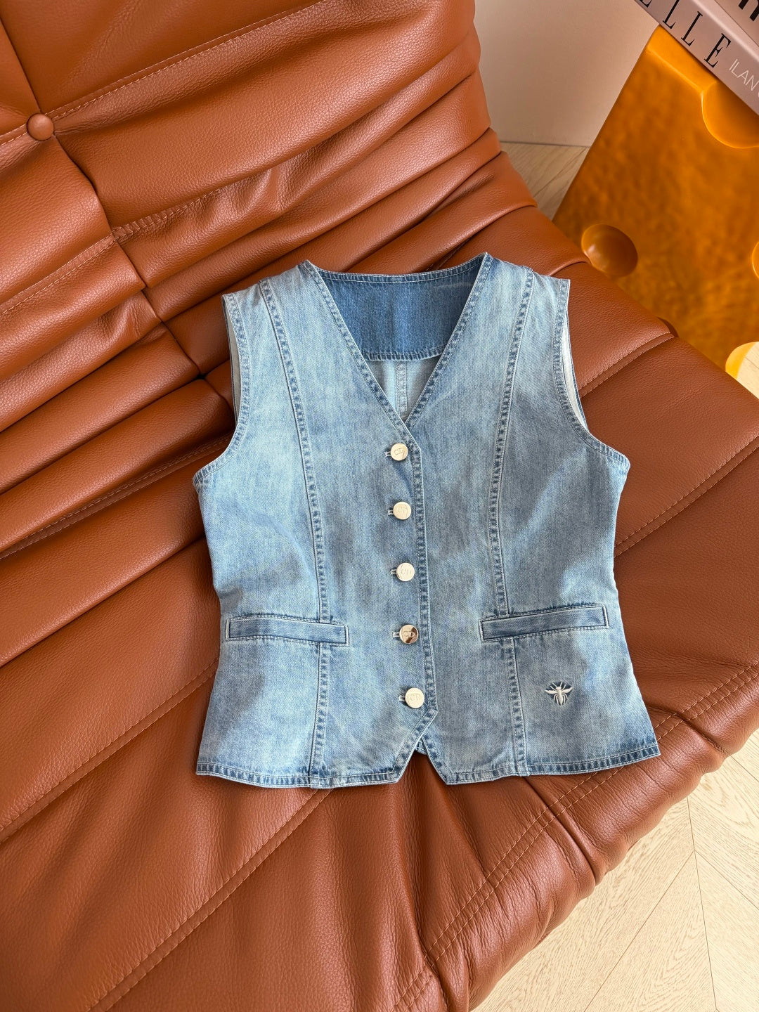 CC 26s Stretch V-neck Denim Vest & Leg Pant 396152