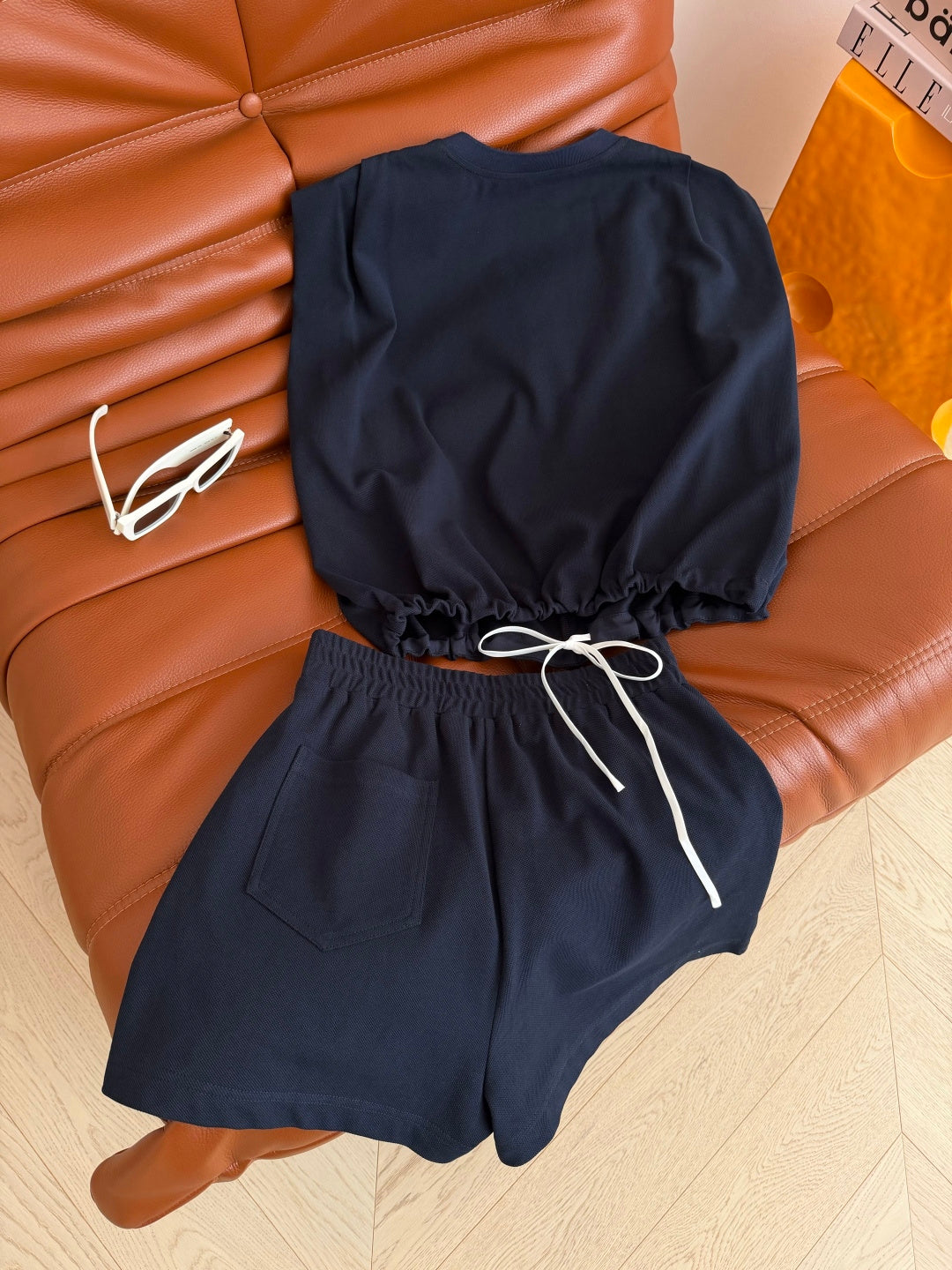Loewe Essential Set Top & Short Dark Blue Lyocell 396171