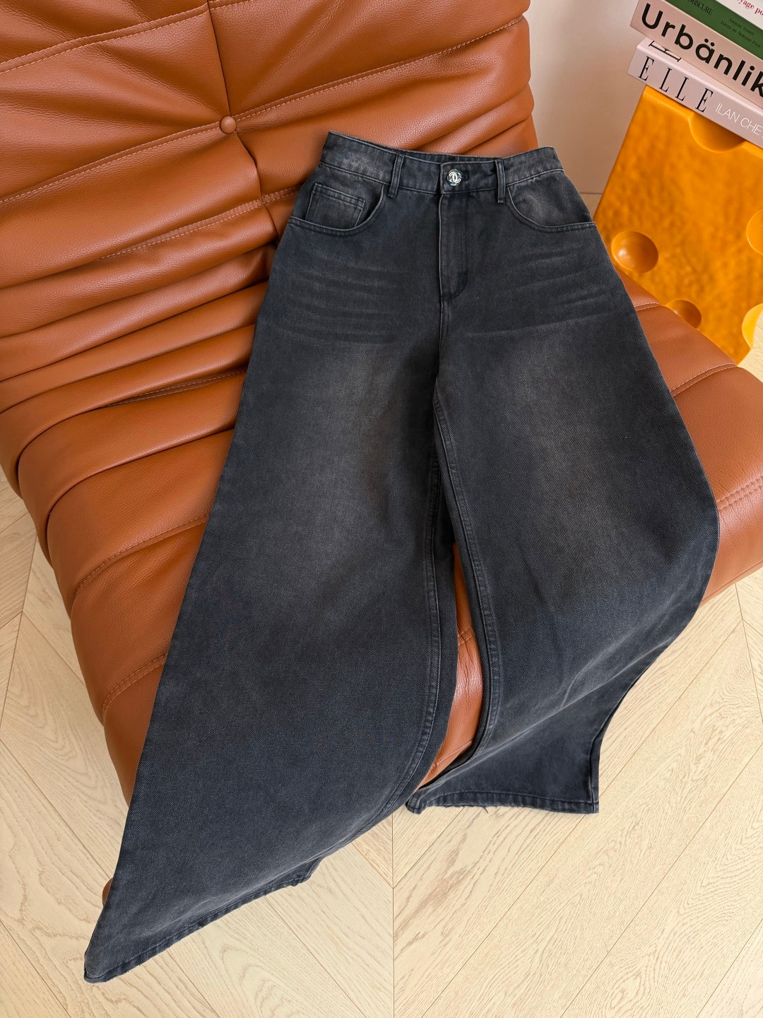 CC 26s Wide-Leg Trousers Black Denim 398130