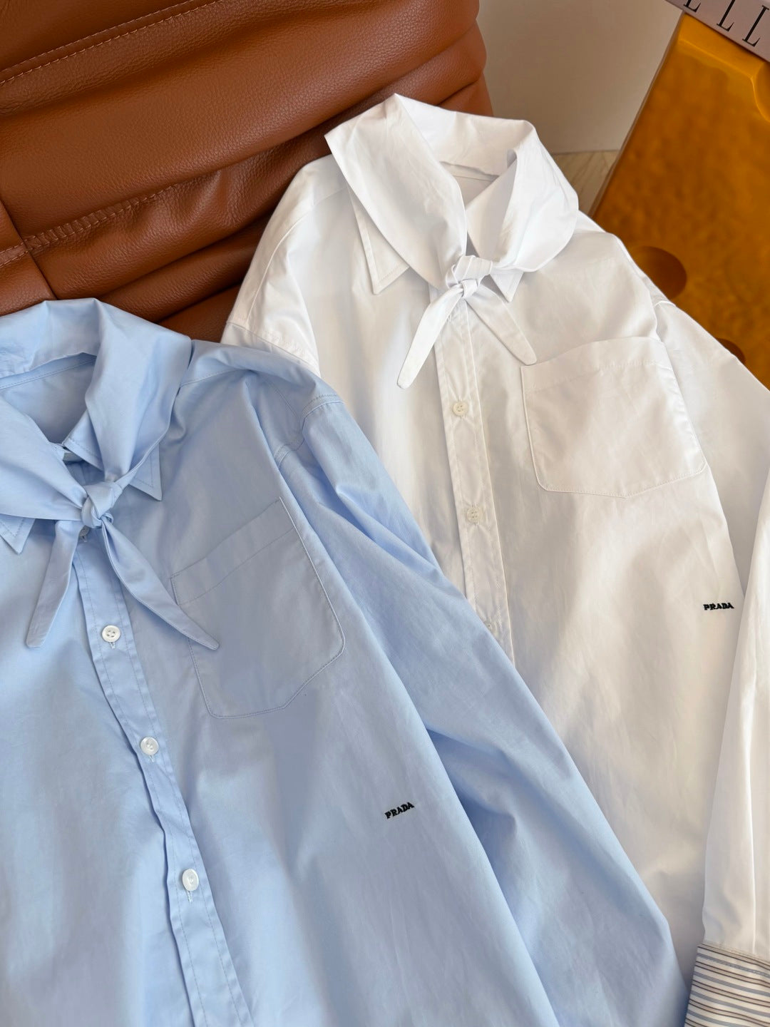 Prada 26s Bow Tie Design Shirt Cotton 424283