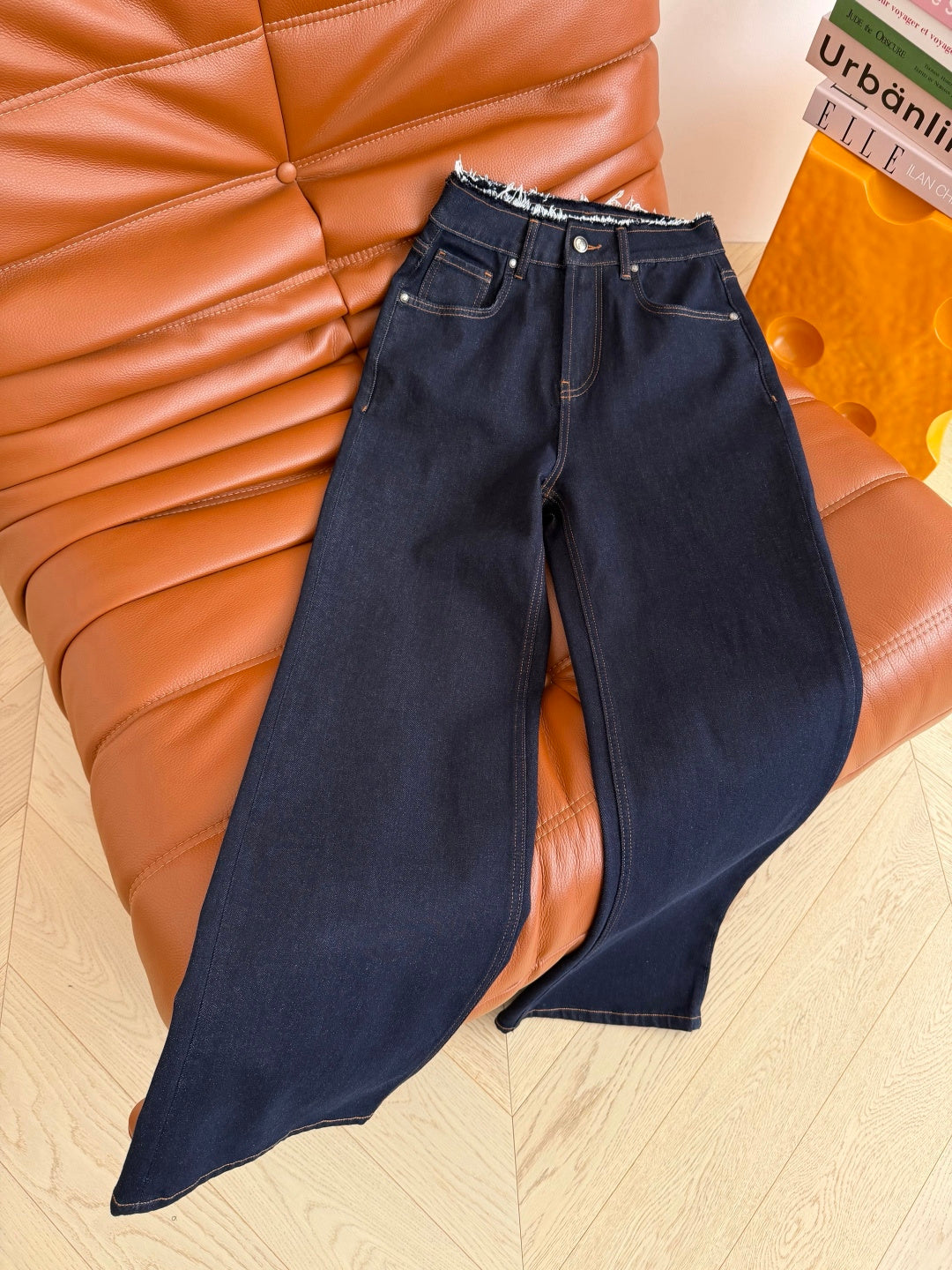 Prada 26s Straight Leg Jeans Dark Blue Denim 420966