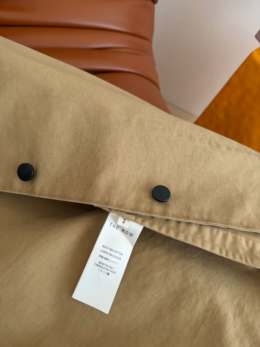The Row 26s Trench Coat Khaki Cotton 424292