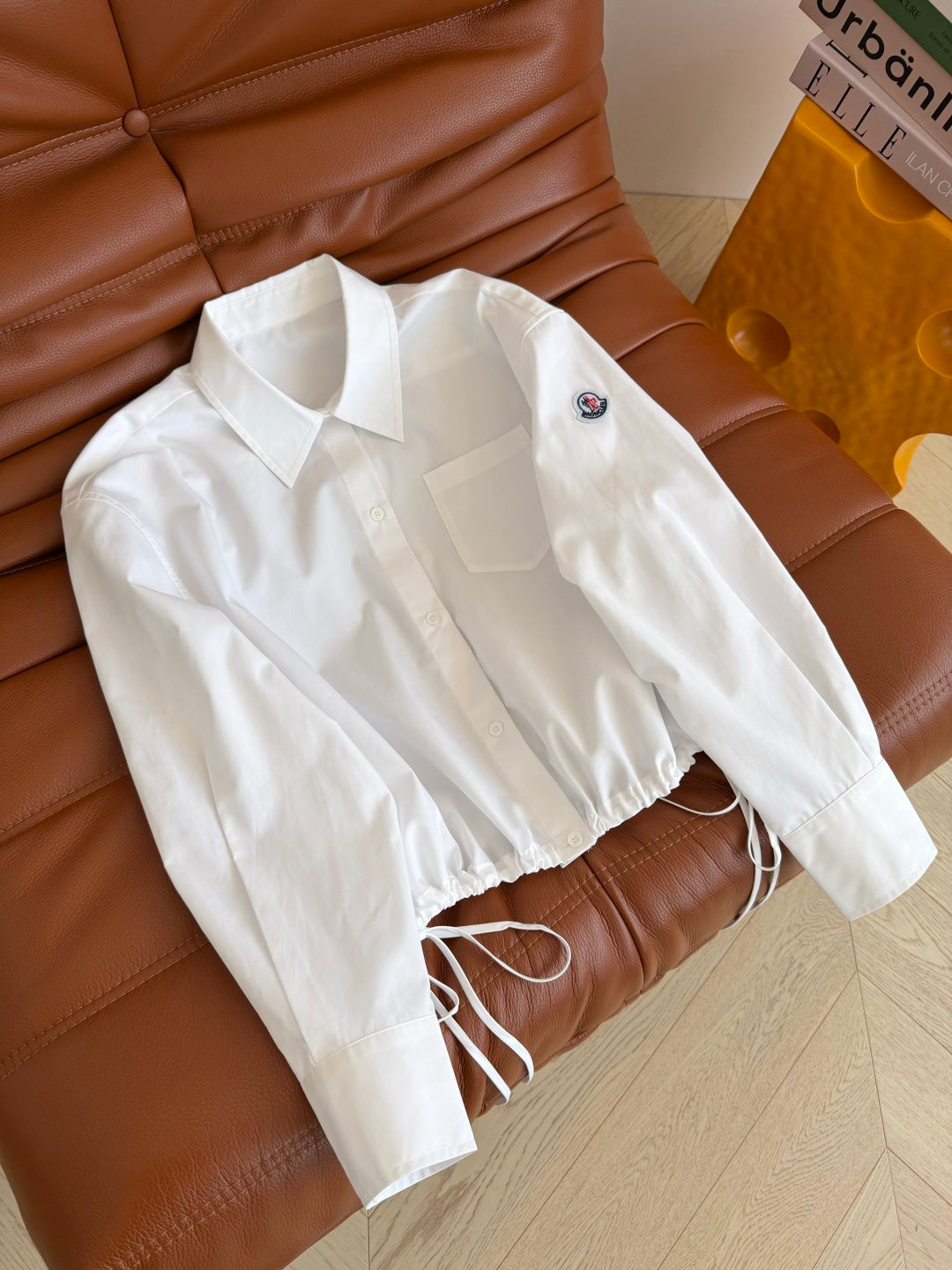 Moncler 26s Retro-Style Shirt Black White Cotton 424382
