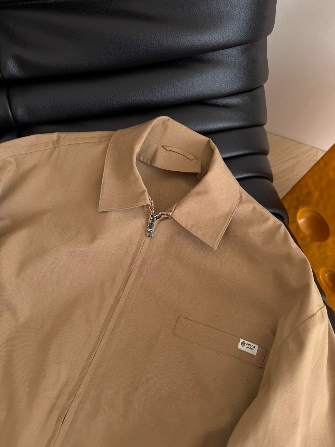 Prada 26s Casual Outfit Set Jacket + Pants Khaki Polyester 424336
