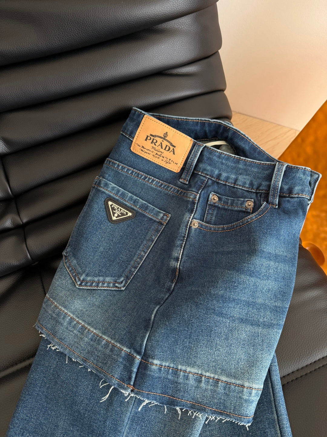 Prada 26s Flared Jeans Dusty Blue Denim 424224