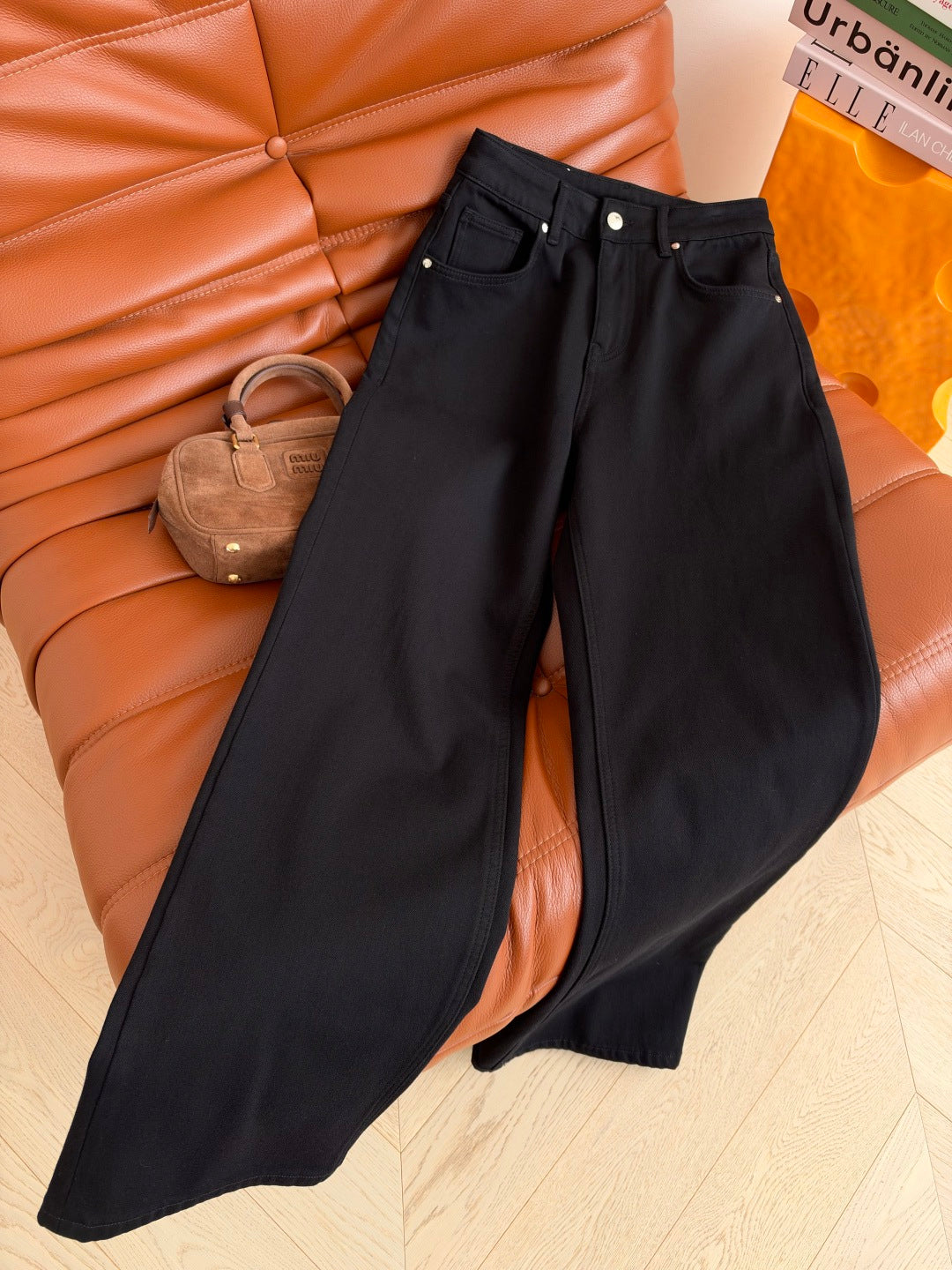 Chanel 26s CC Pocket Stitch Denim Jeans Blue Navy Black 444973