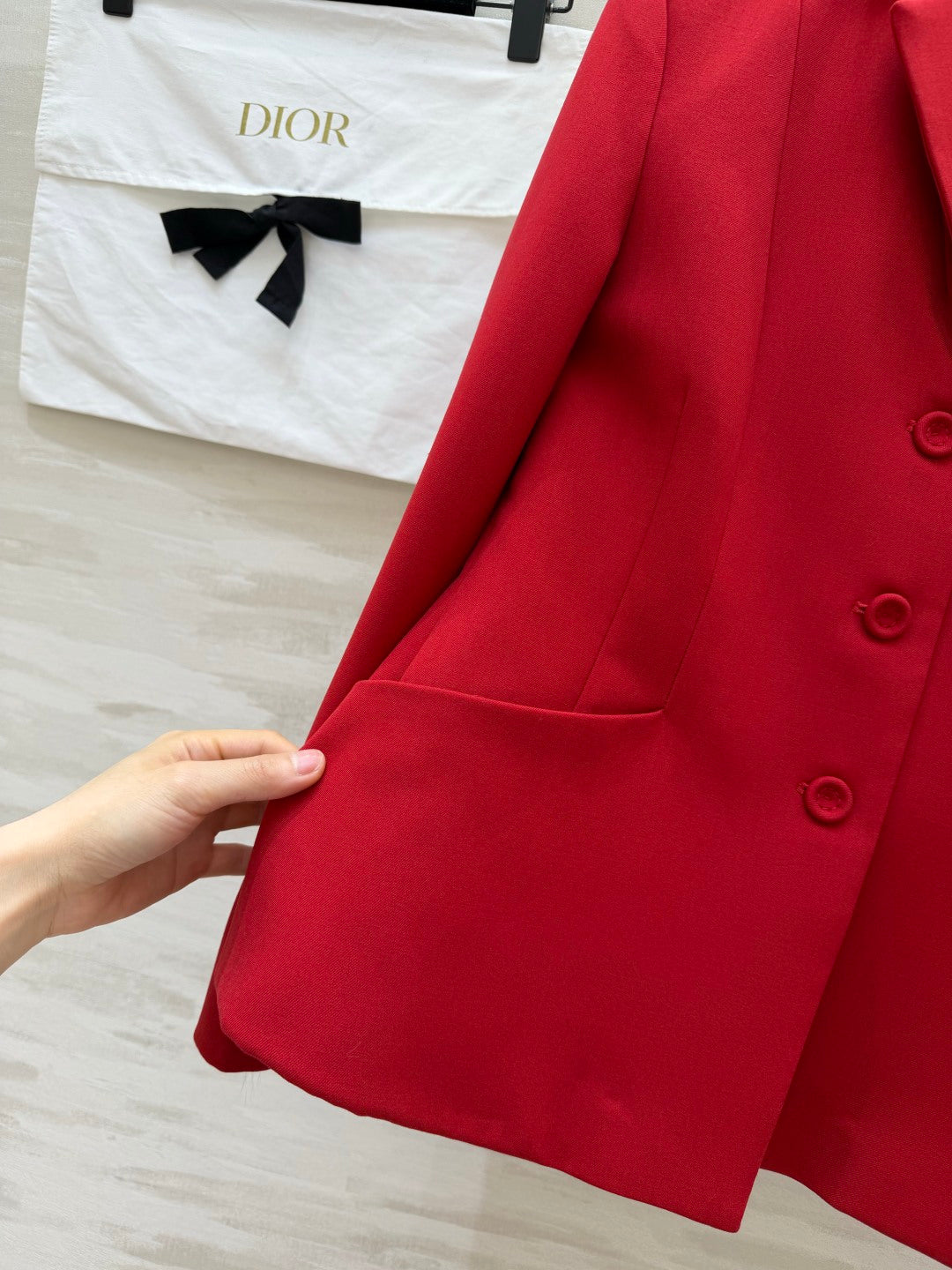 CD 30 Montaigne Bar Jacket Red Wool  Silk 394149