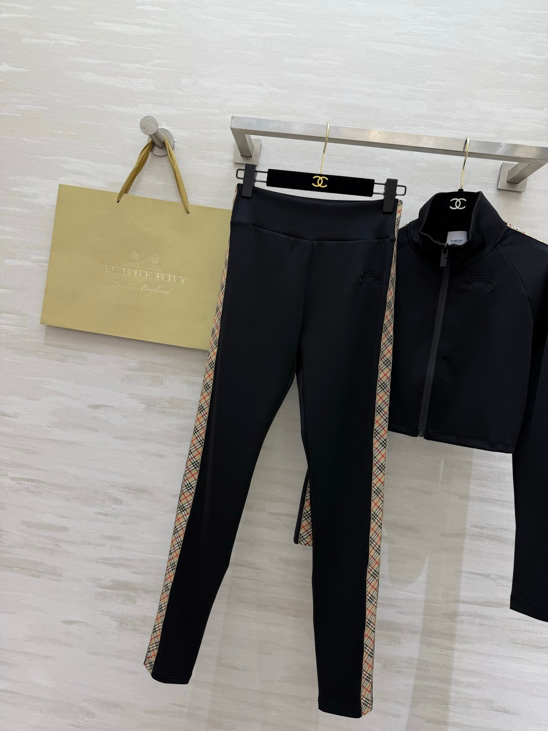 BRR Checkered Trim Tracksuit Black 397053