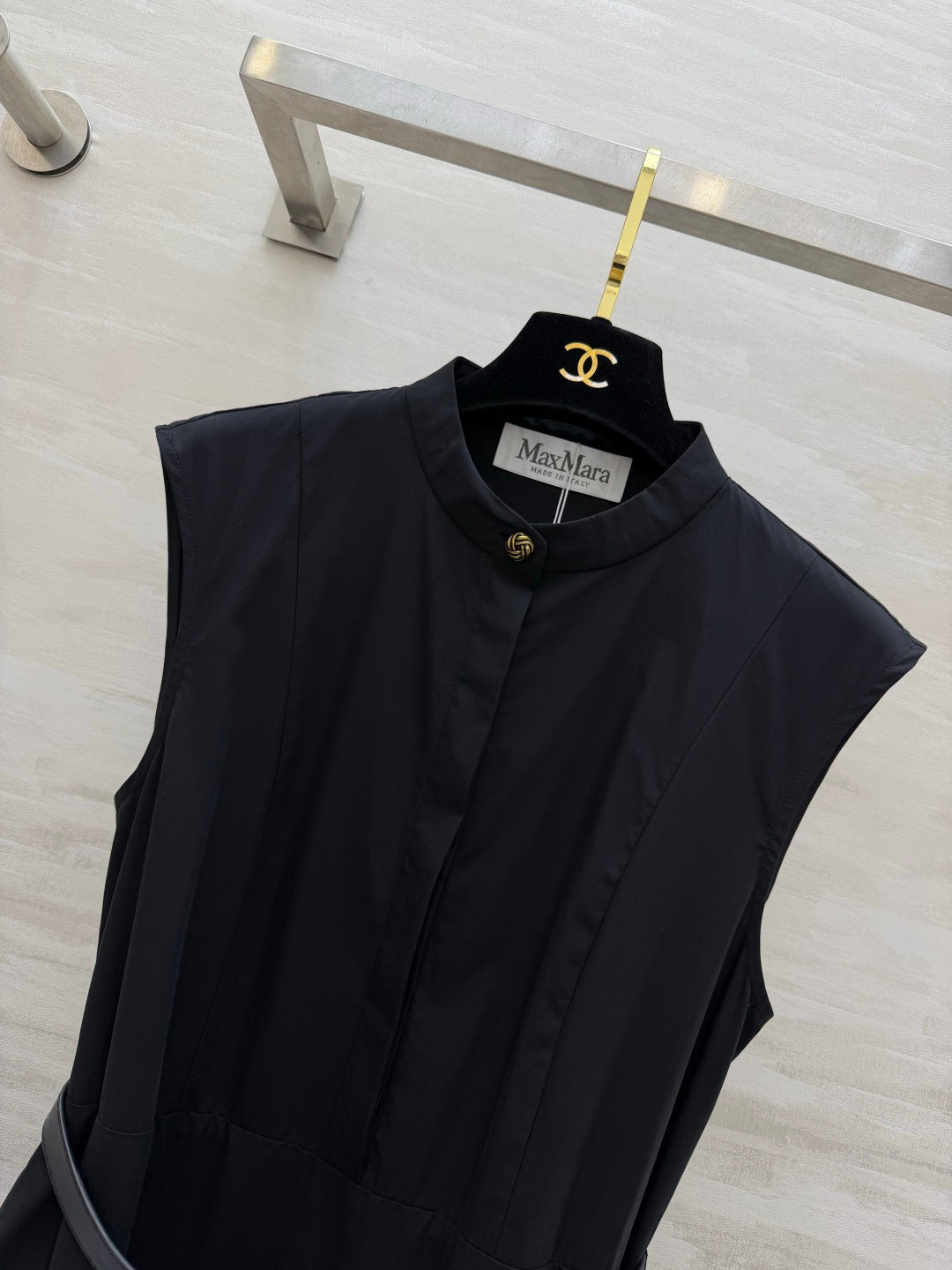 Max Mara Mstgesto Dress Black Linen 397040