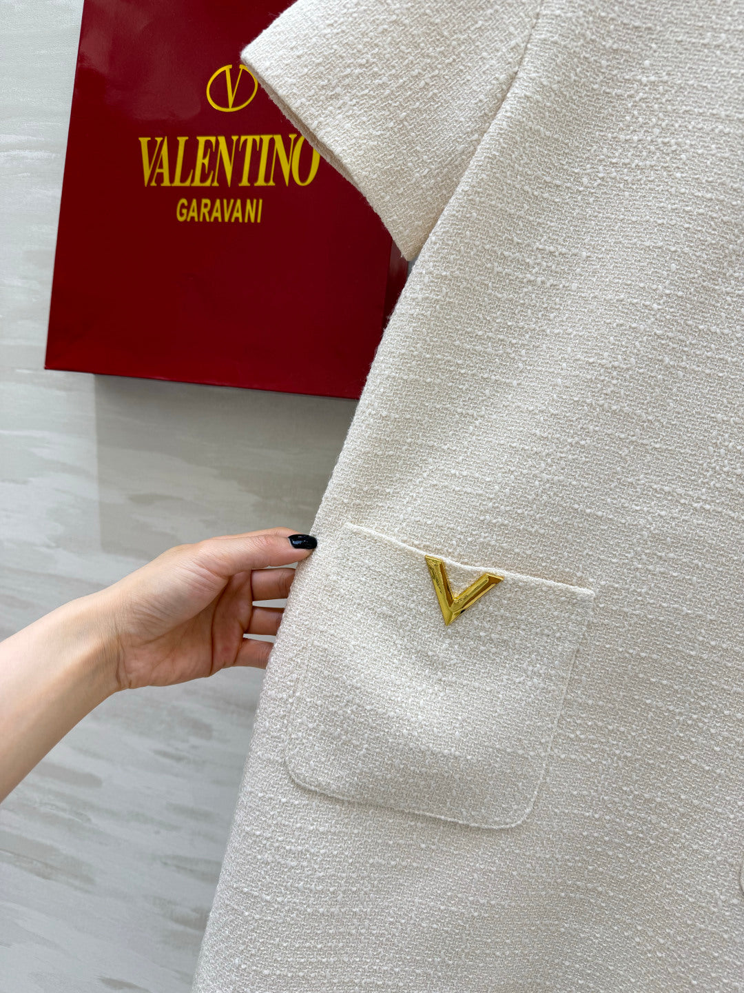 VT 26s Bow-Detail Mini Dress Cream Wool Nylon 398911