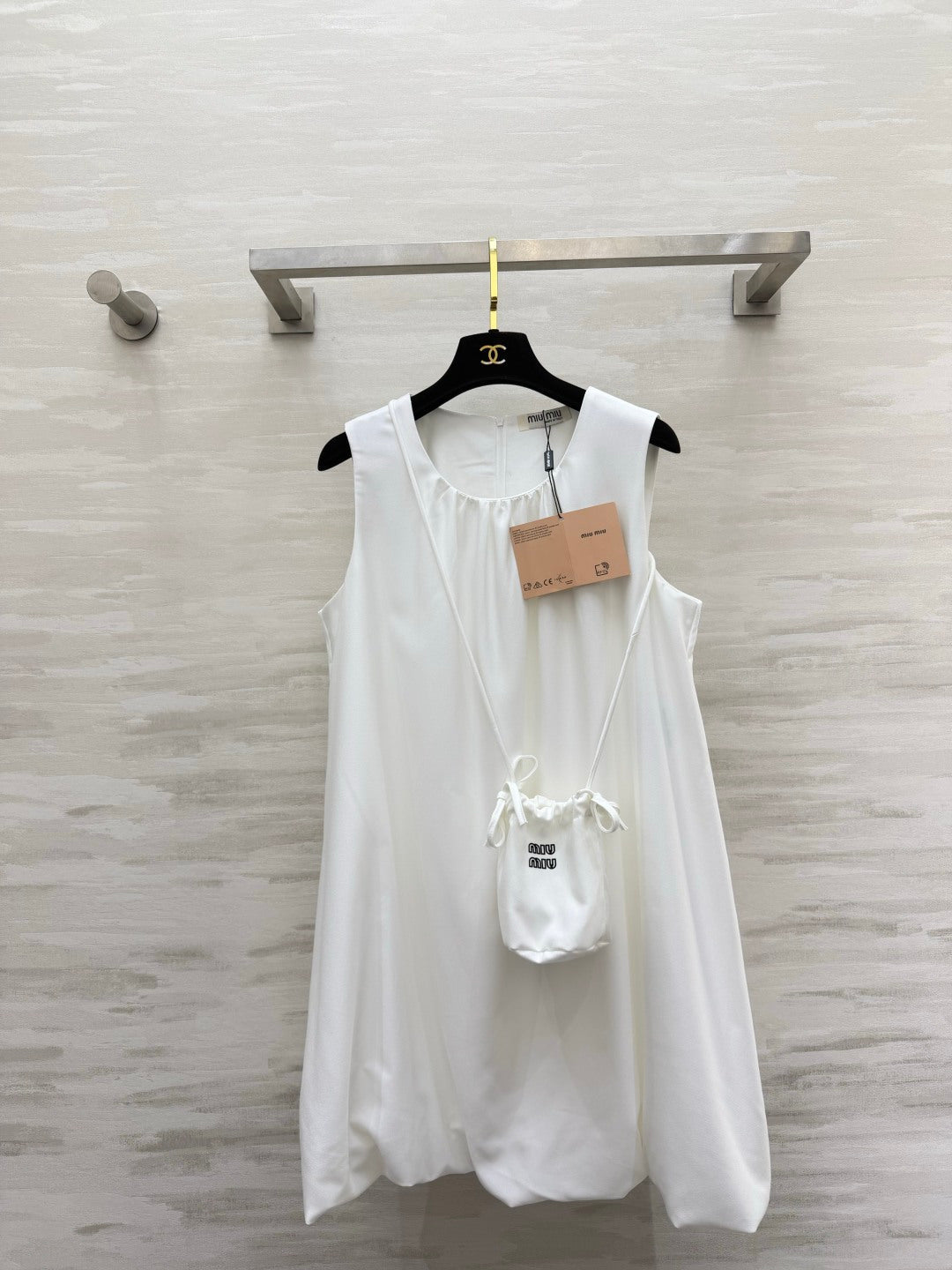 Miu 26s Sleeveless Dress White Denim 398804