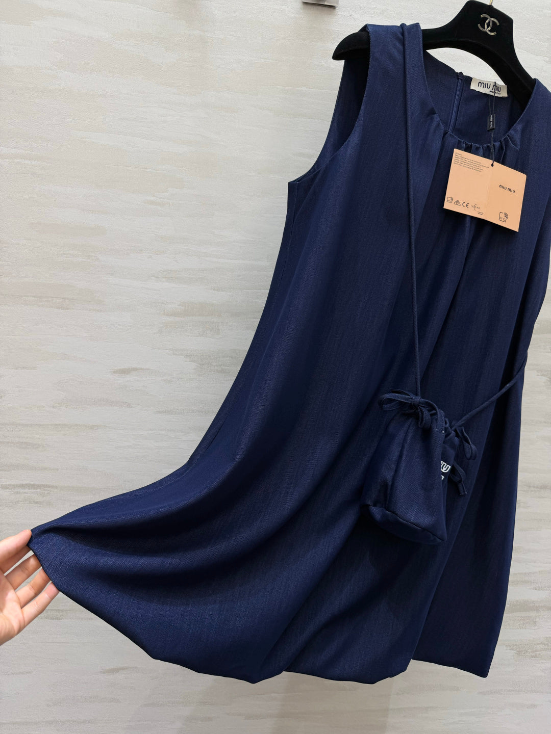 Miu 26s Sleeveless Dress Deep Blue Denim 398806