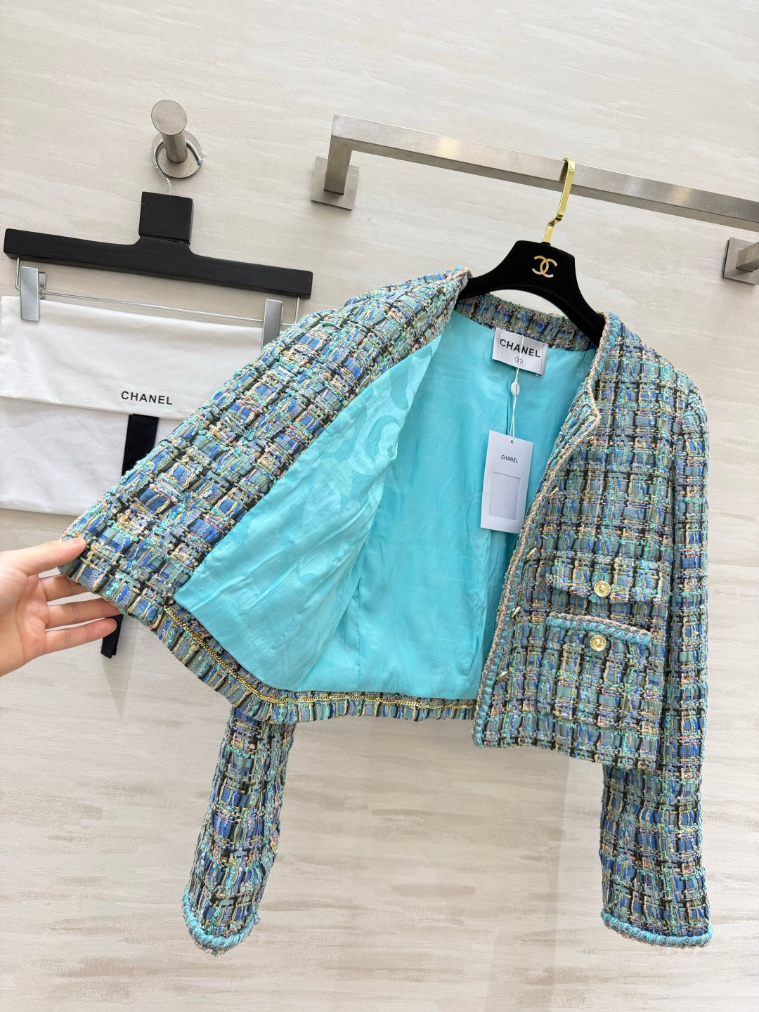 CC 26s Jacket Blue Colorful Tweed 407415
