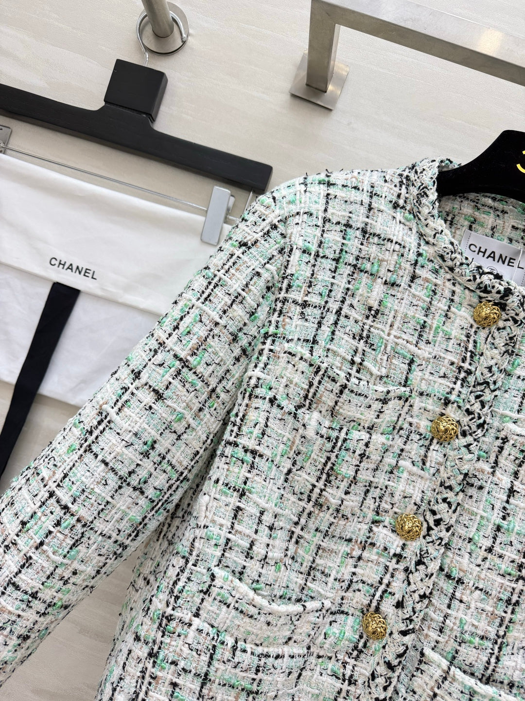 CC 26s Jacket White Black Green Tweed 416064