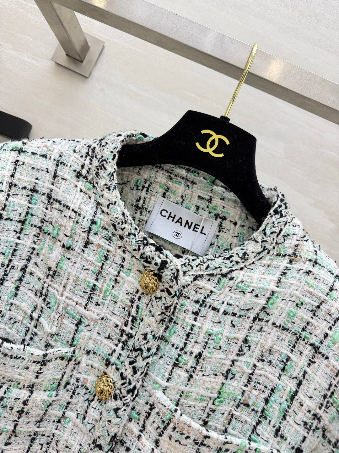 CC 26s Jacket White Black Green Tweed 416064