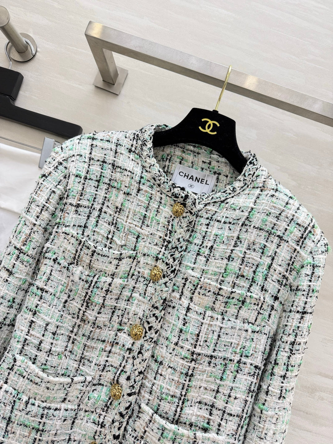 CC 26s Jacket White Black Green Tweed 416064