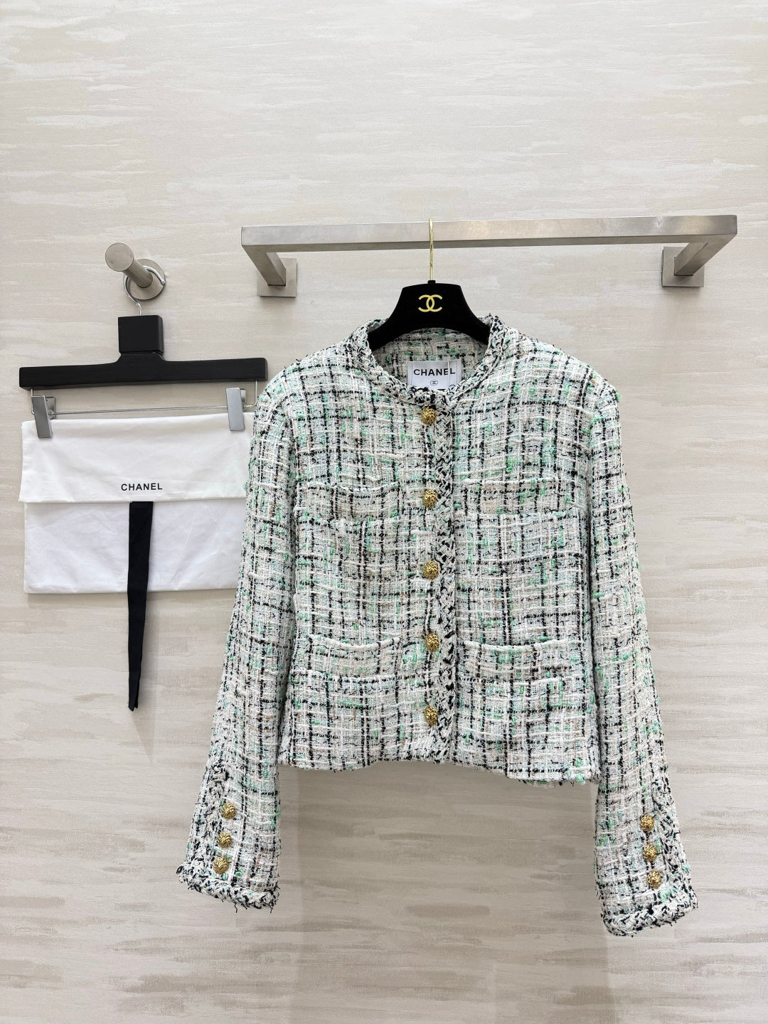 CC 26s Jacket White Black Green Tweed 416064