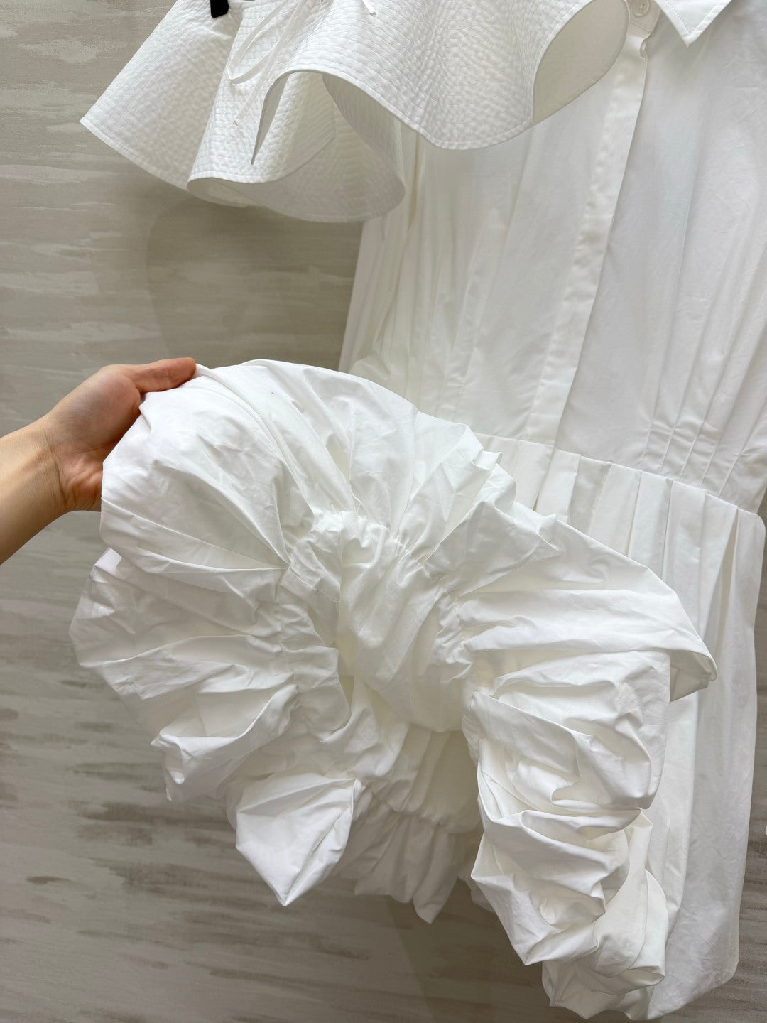 Celine 26s Shirt Dress White Cotton Poplin 416059