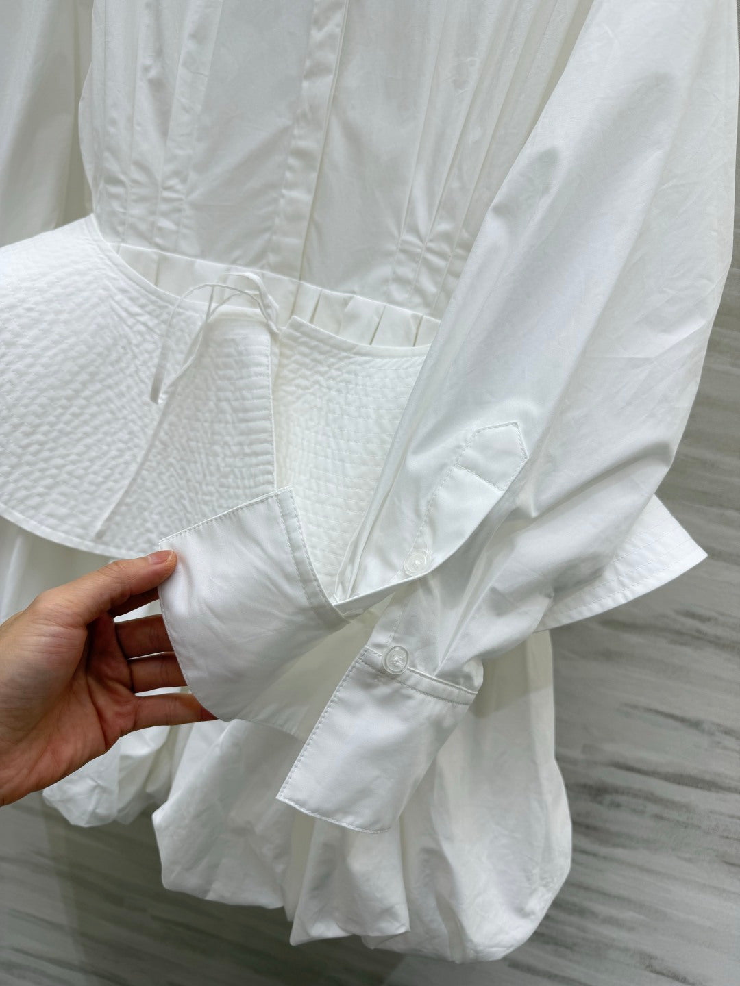 Celine 26s Shirt Dress White Cotton Poplin 416059