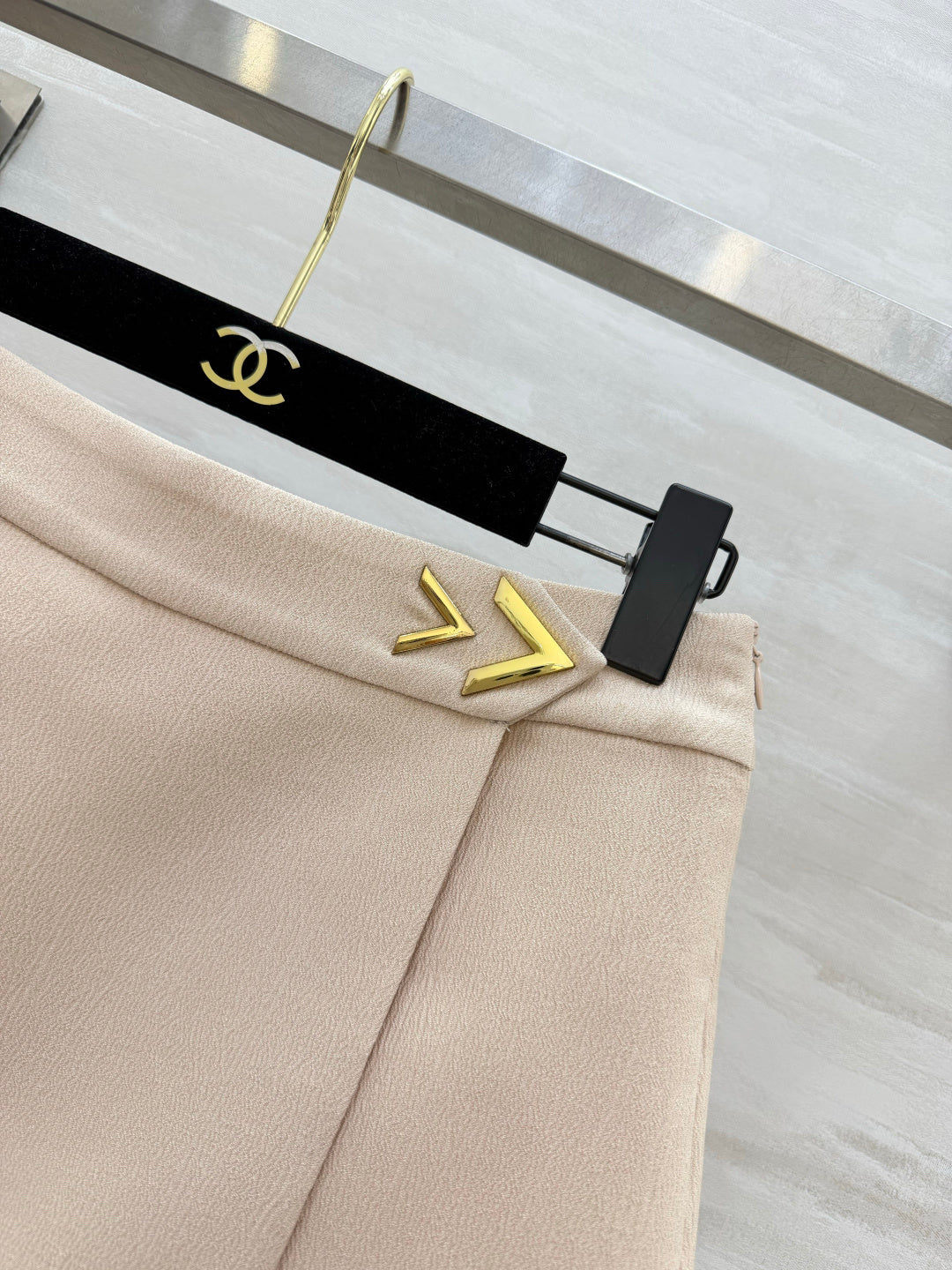 Valentino 26s Vlogo-Detail Wrap Mini Skirt Apricot Wool 416026