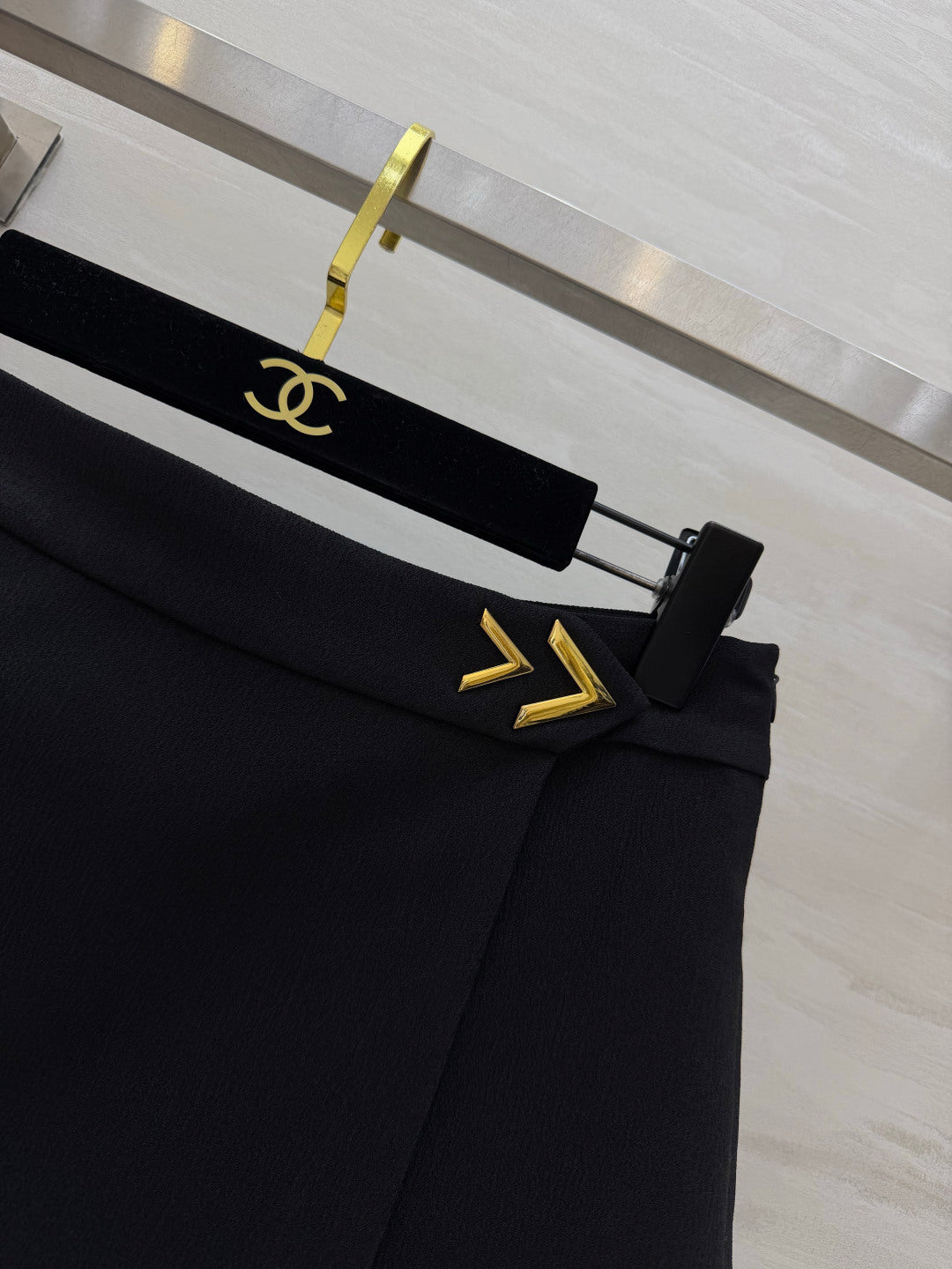 Valentino 26s Vlogo-Detail Wrap Mini Skirt Black Wool 416028