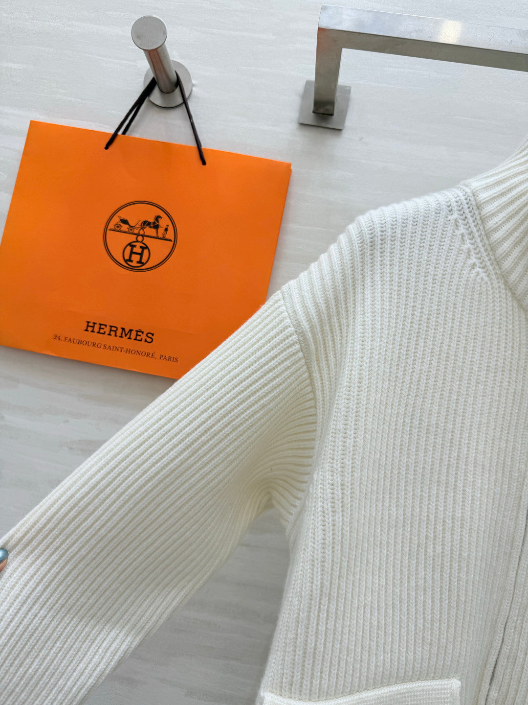 HM 26s Knit Jacket Cream Wool 416010