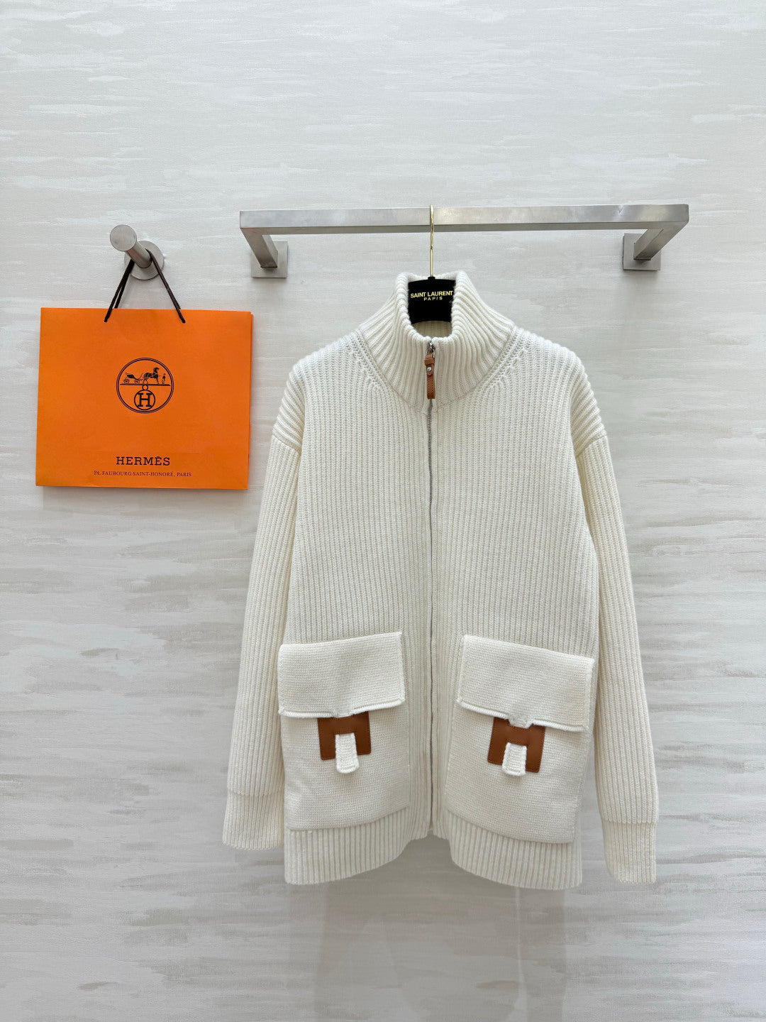 HM 26s Knit Jacket Cream Wool 416010