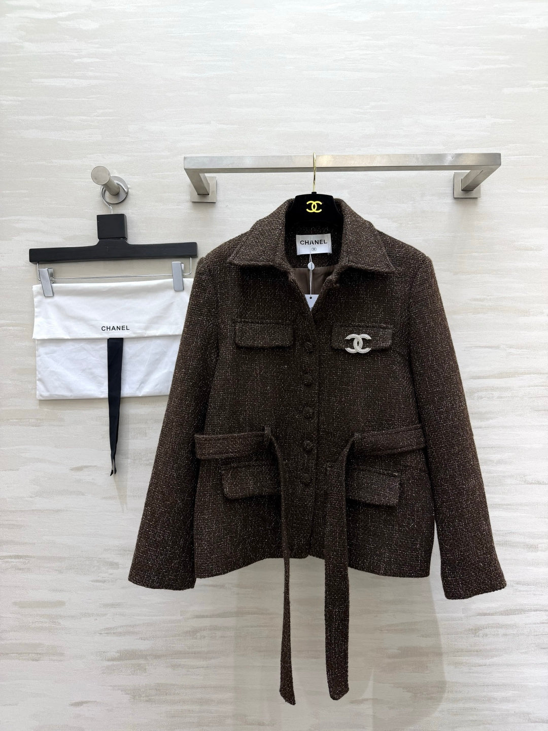 CC 26s Belted Jacket Dark Brown Tweed 423400