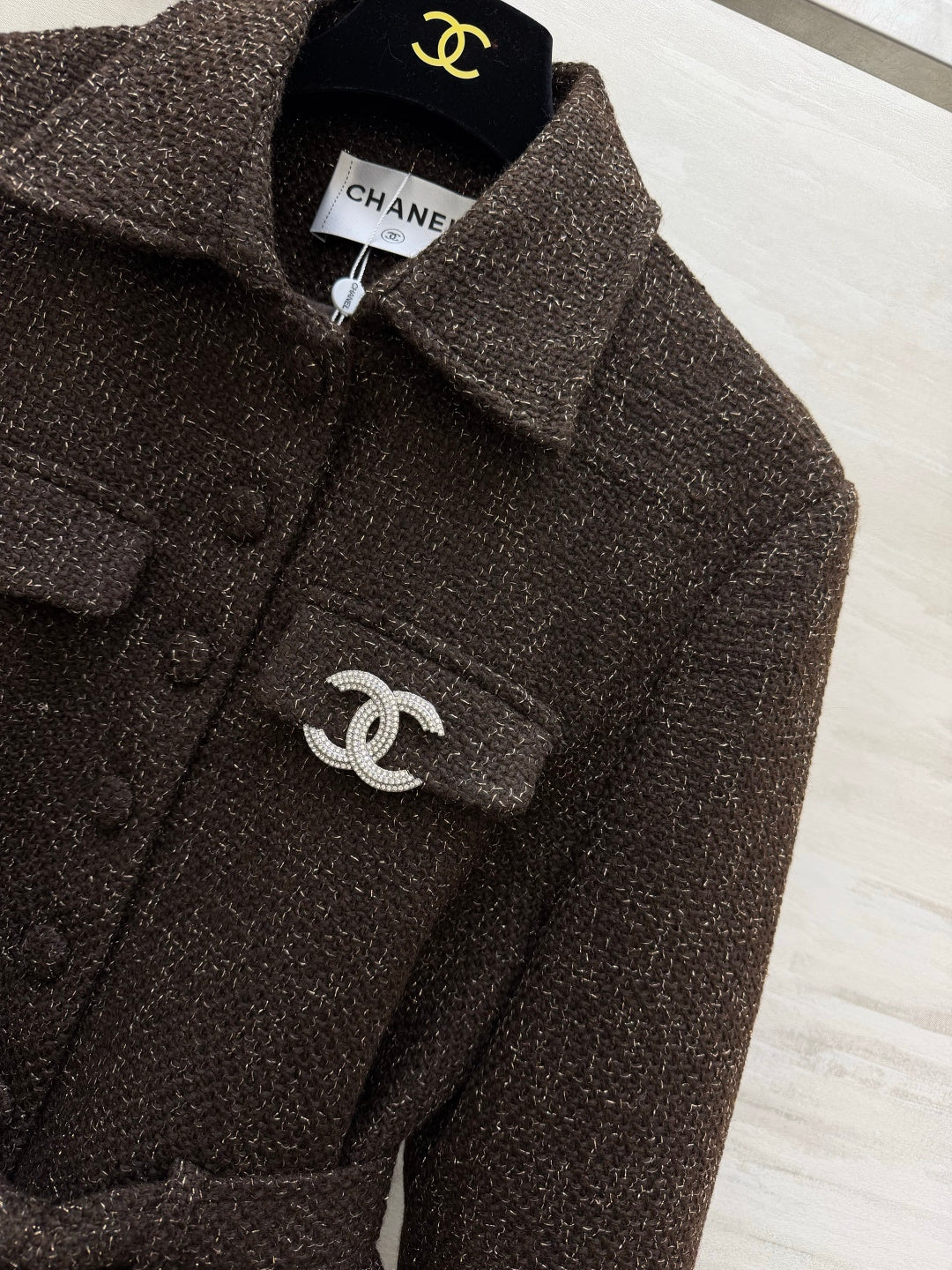 CC 26s Belted Jacket Dark Brown Tweed 423400