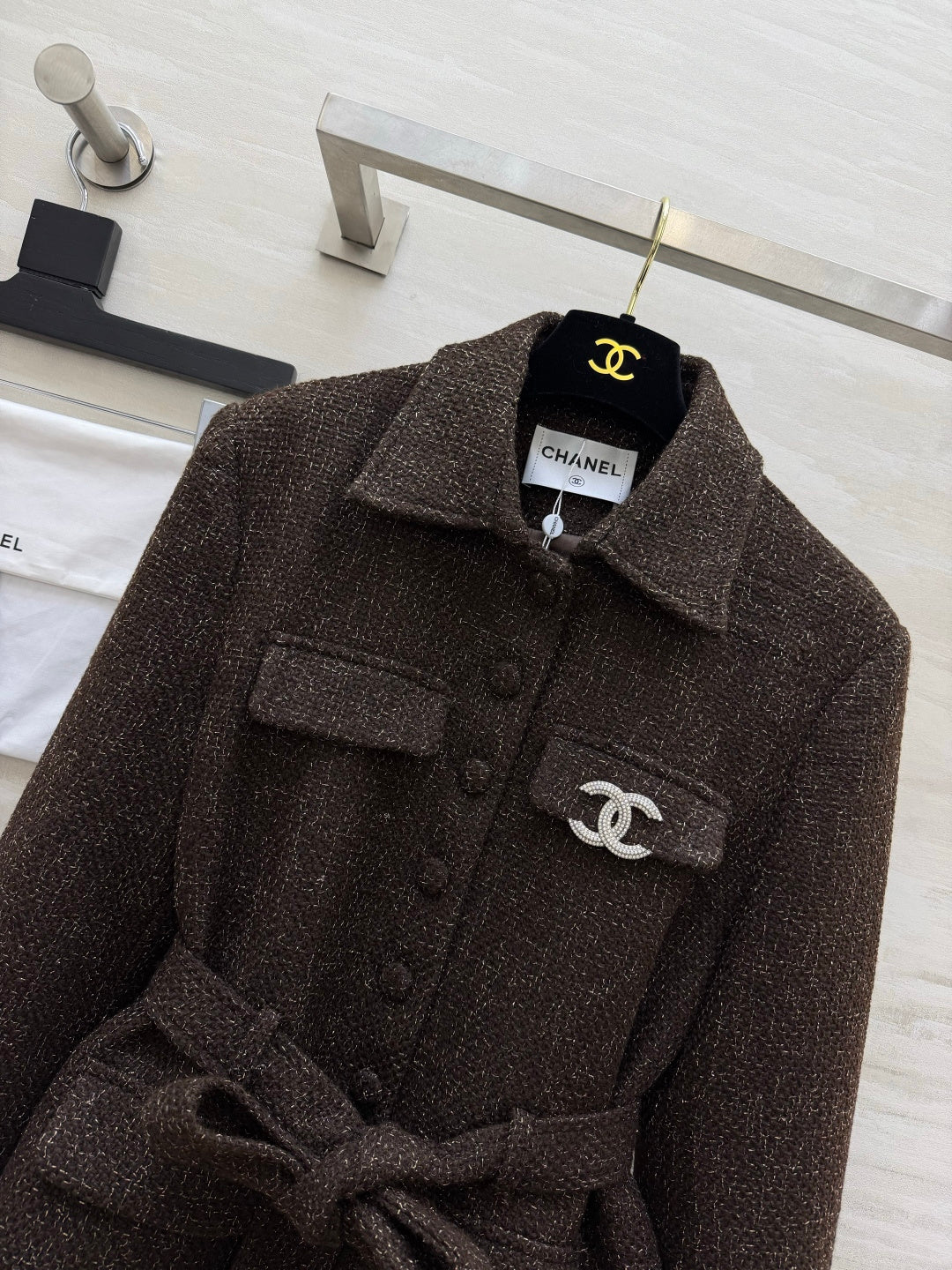CC 26s Belted Jacket Dark Brown Tweed 423400