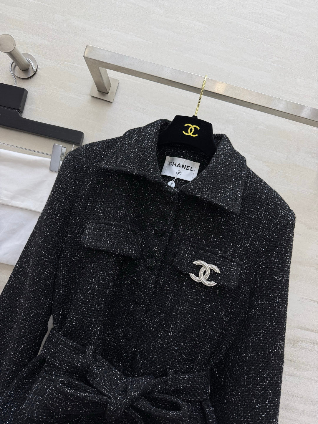 CC 26s Belted Jacket Black Tweed 423391