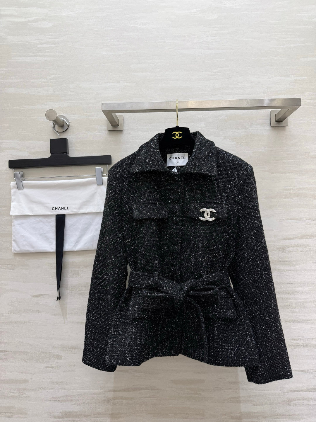 CC 26s Belted Jacket Black Tweed 423391