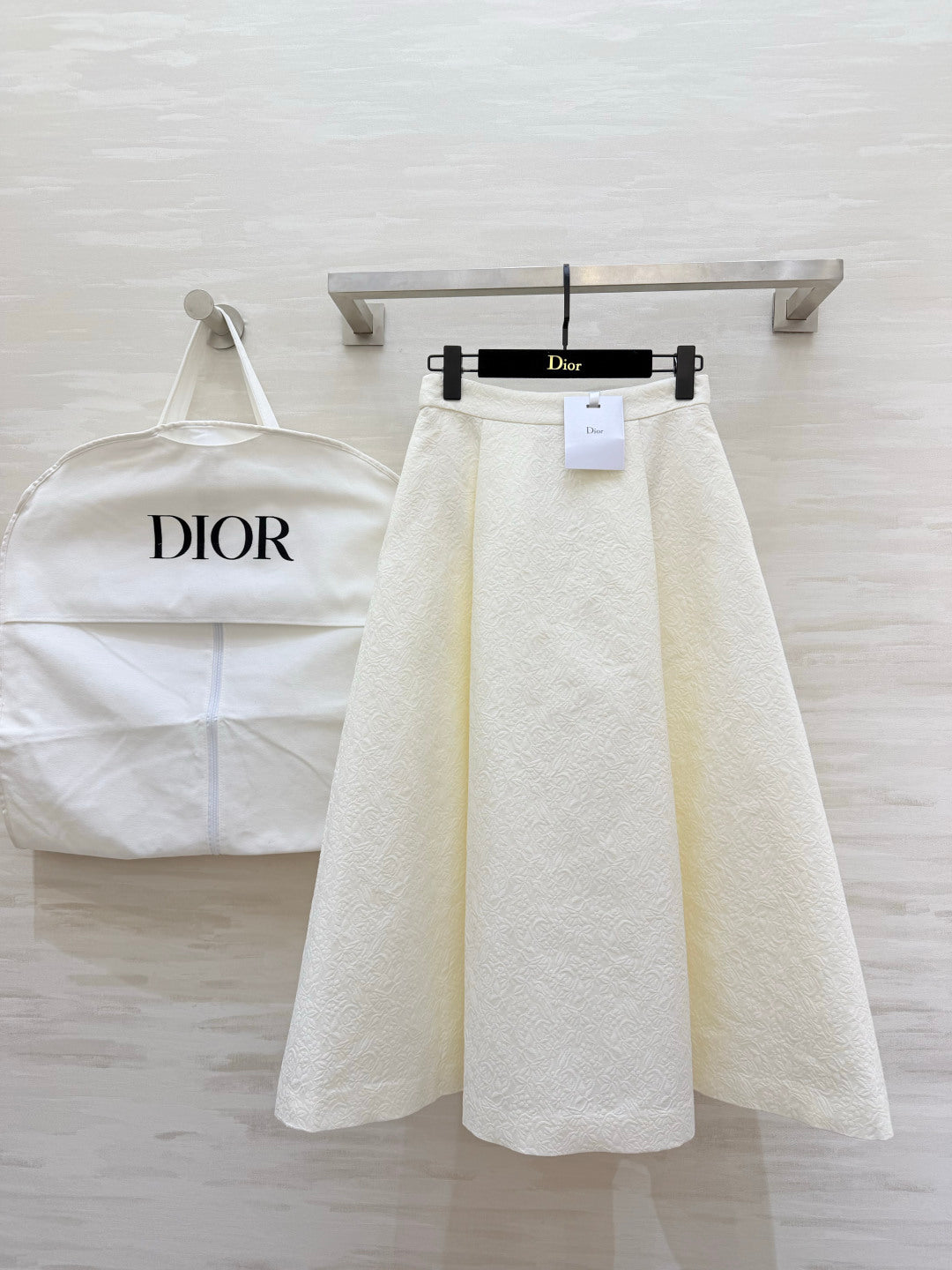 Dior 26s Midi Skirt Off White Jacquard 427467