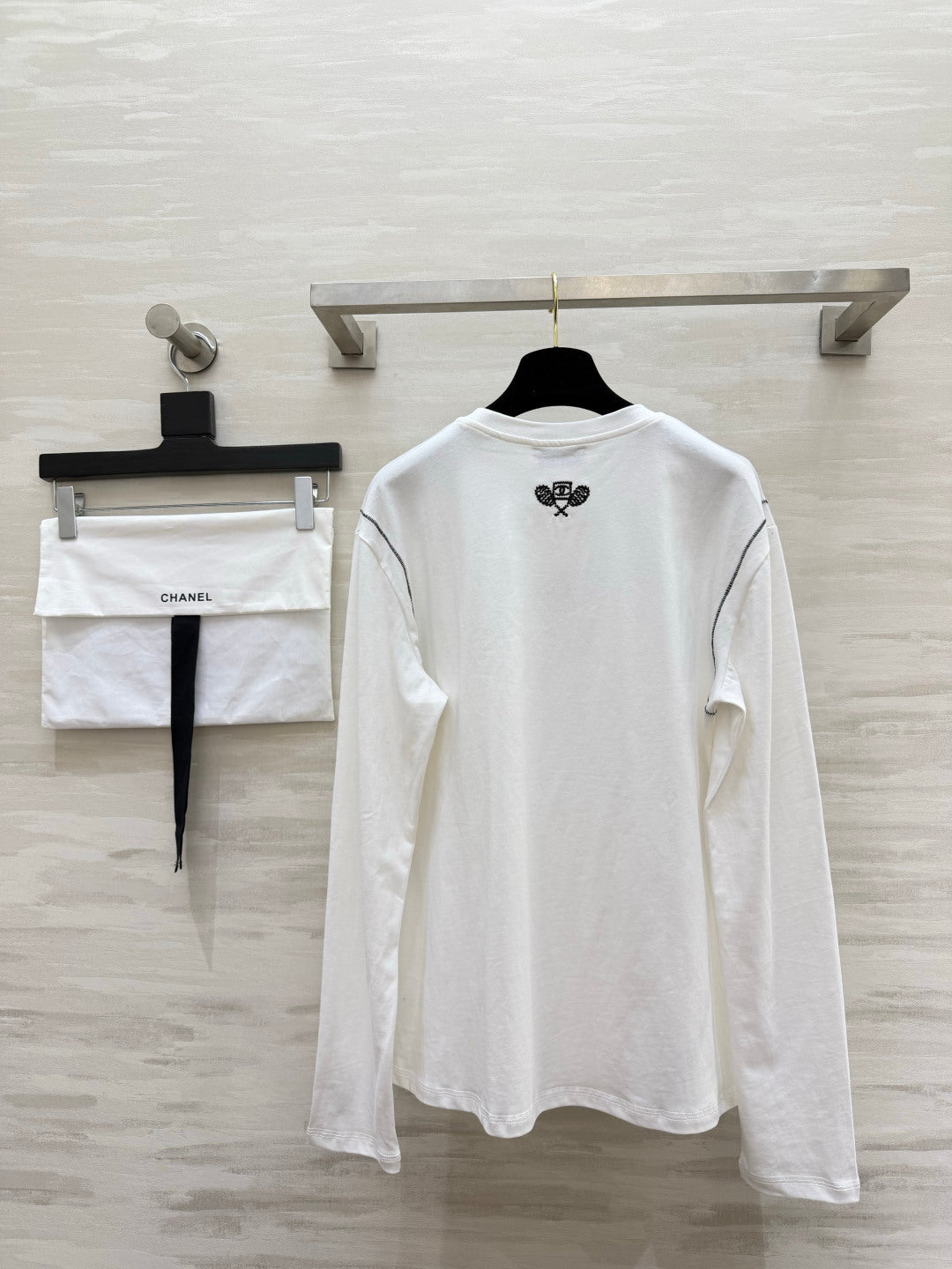 CC 26s Long Sleeve Top White Black Contrast Stitch 427435