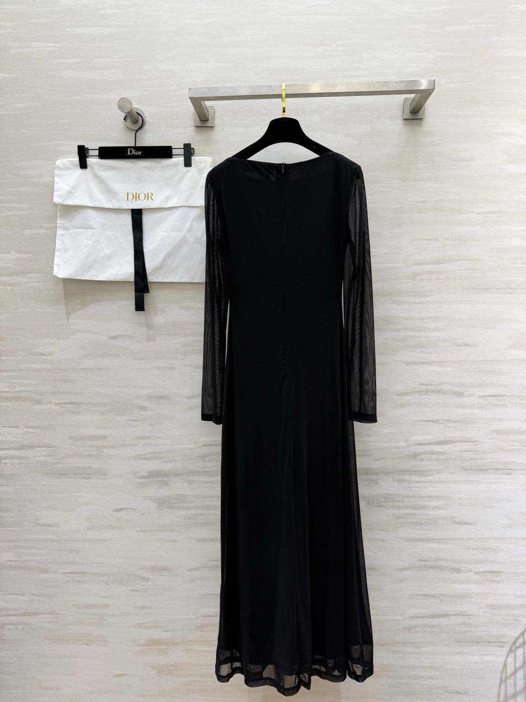 CD 26S Black Mesh Overlay Maxi Dress 428197