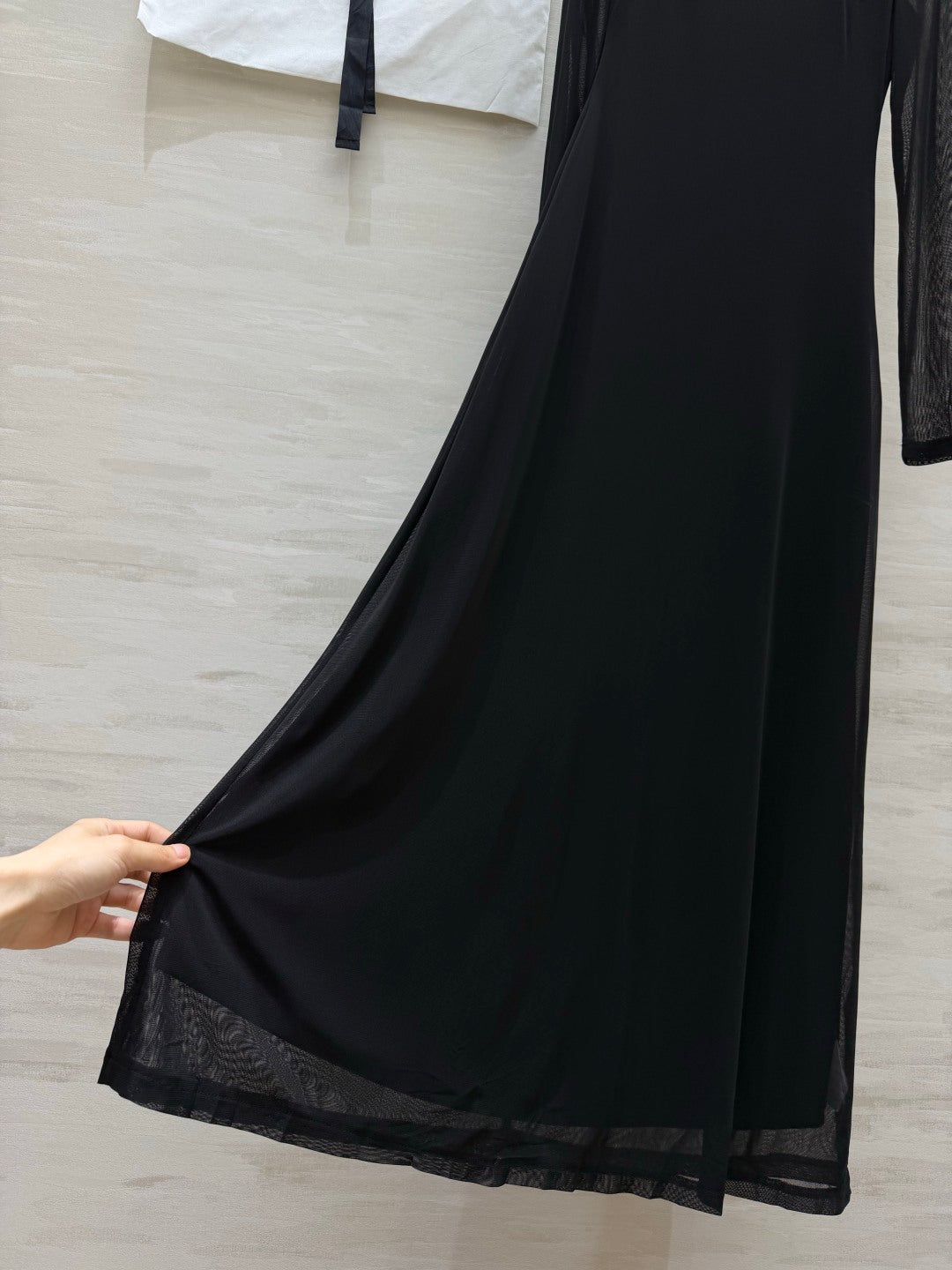 CD 26S Black Mesh Overlay Maxi Dress 428197