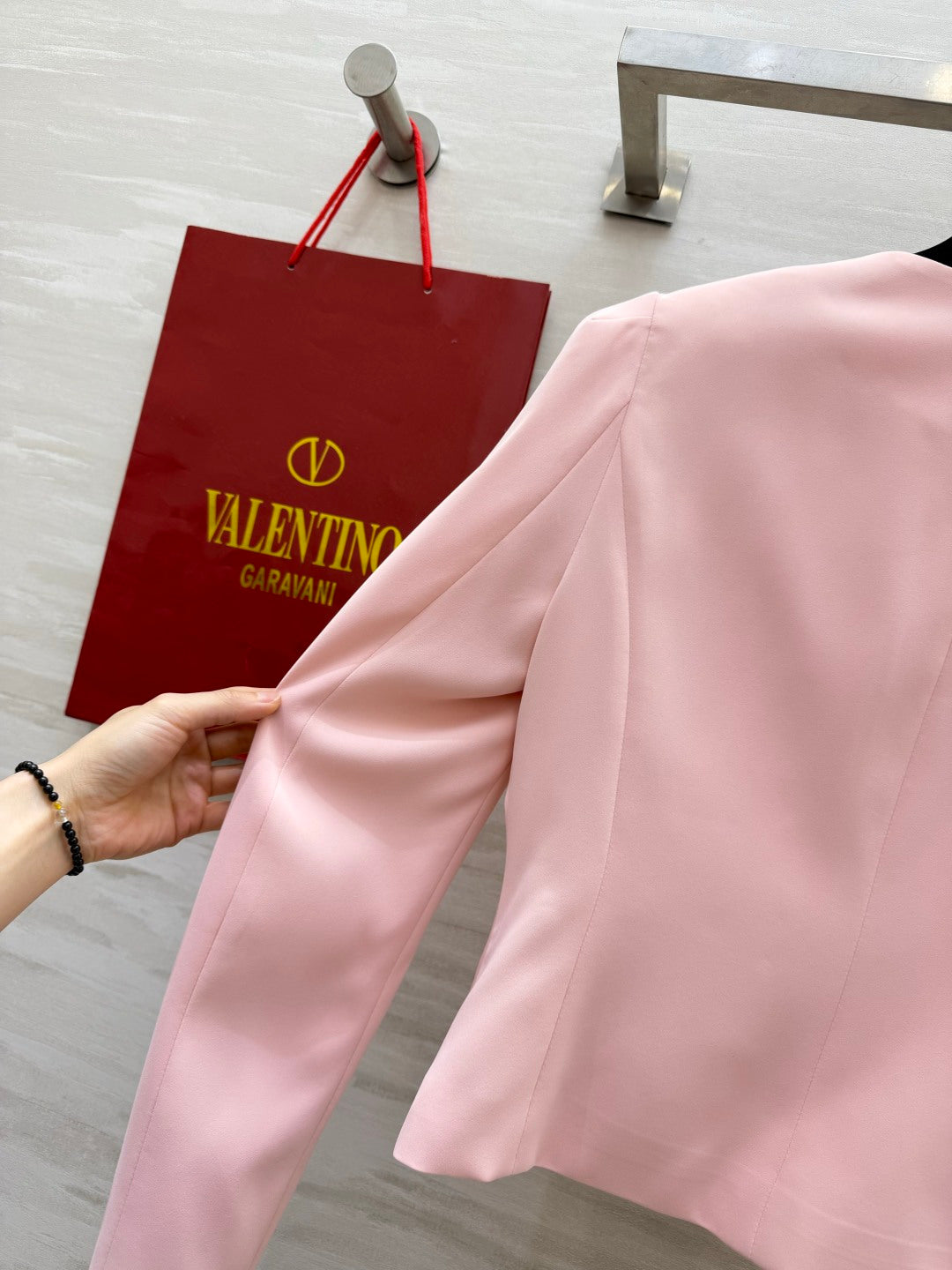 Valentino 26s Bow Ruched Blouse Pink 438835