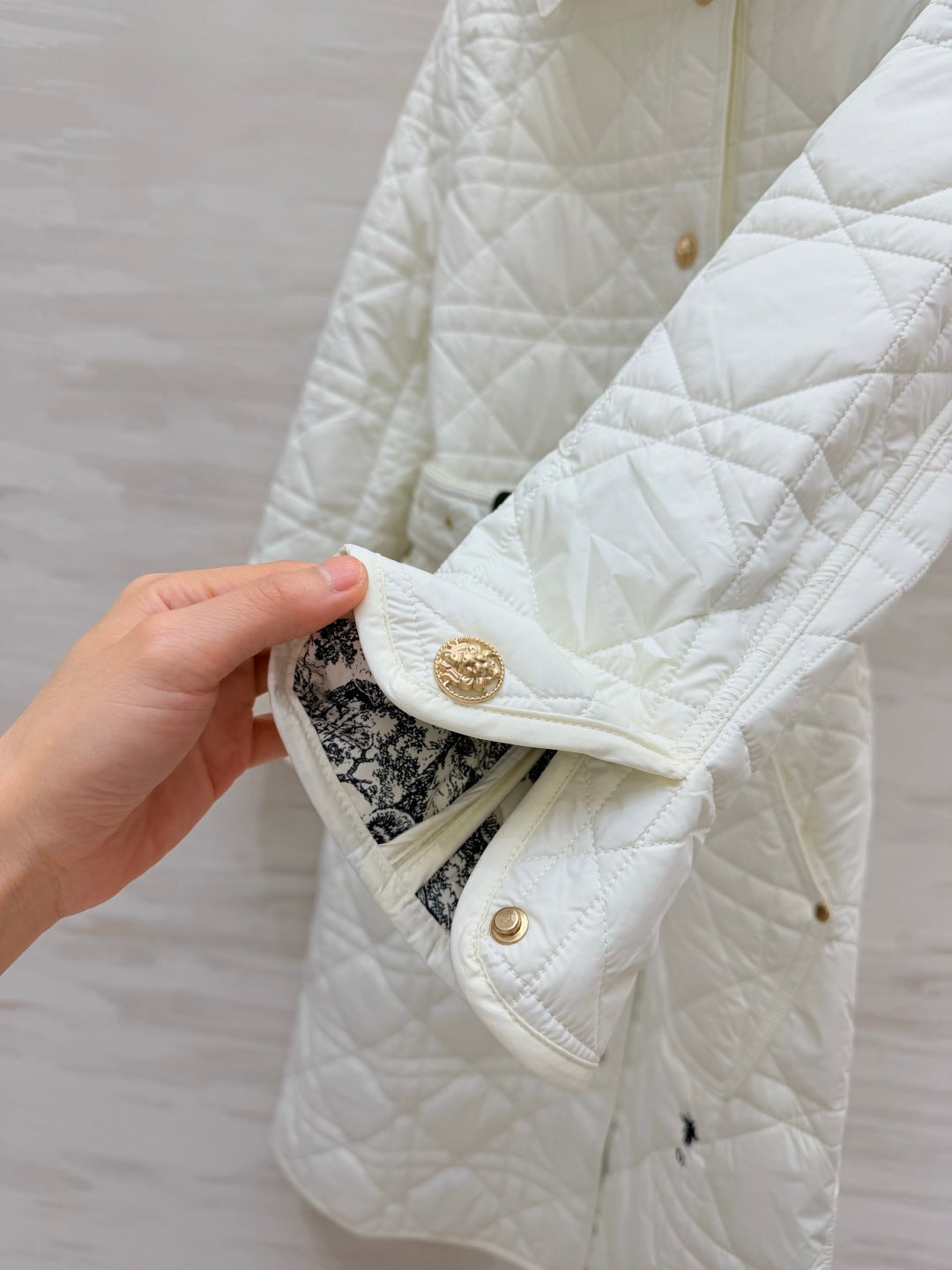 Dior 26s Cannage Quilted Belted Long Coat White 438705