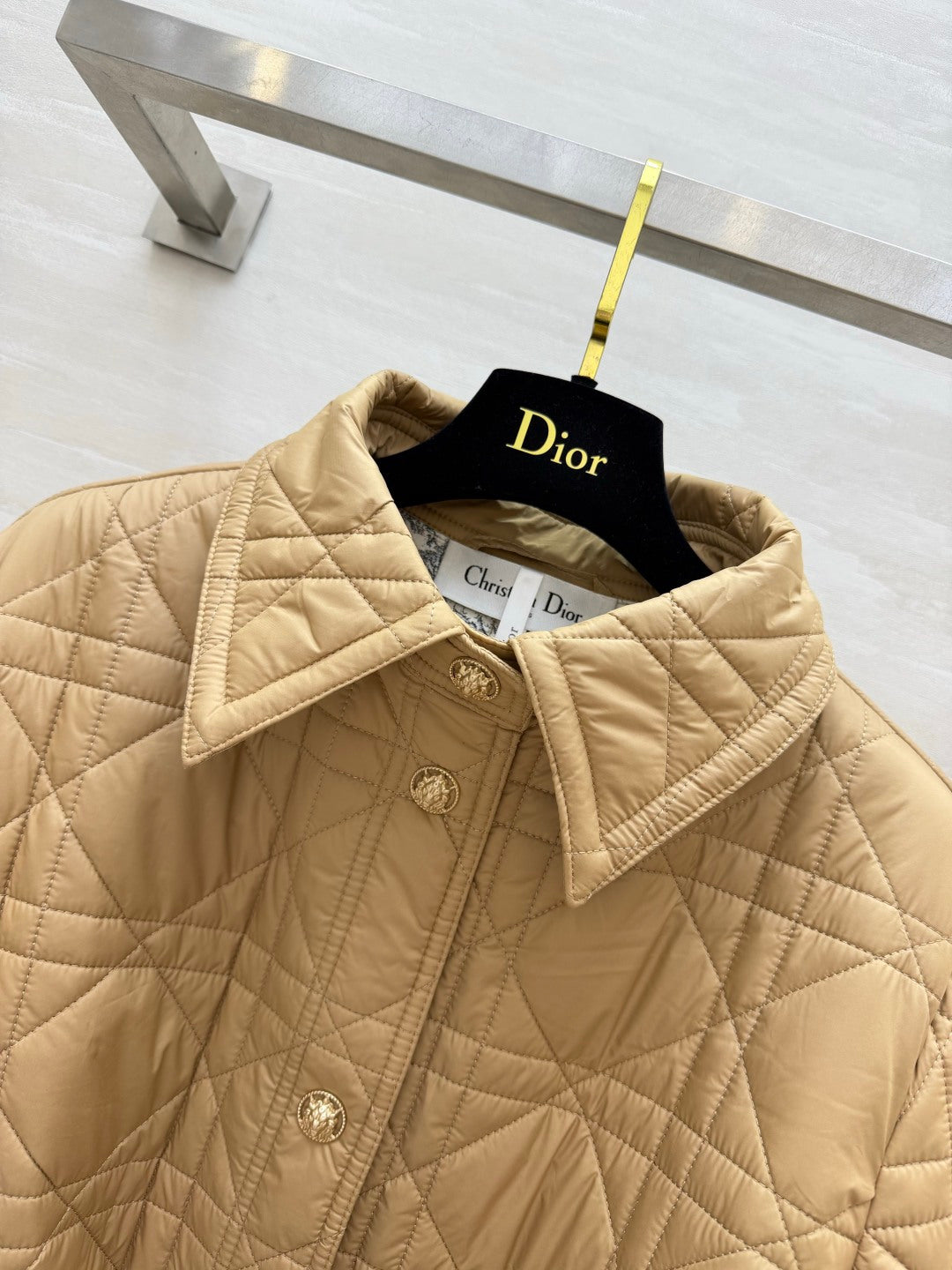 Dior 26s Cannage Quilted Belted Long Coat Beige 438702