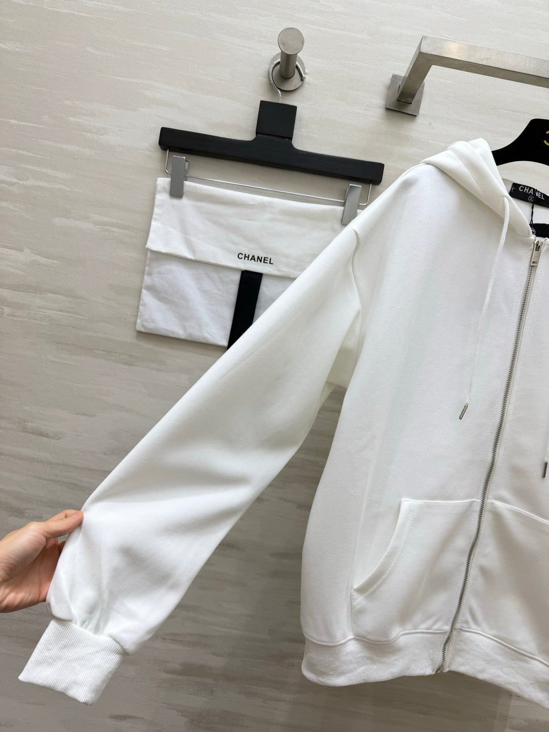 CC 26s Logo Zip Hoodie White Cotton 441633