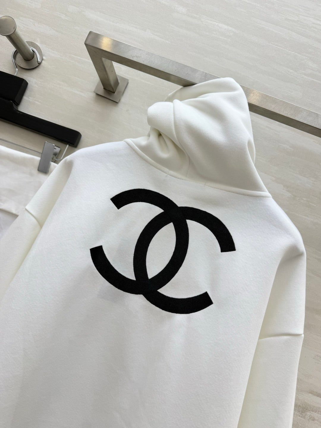 CC 26s Logo Zip Hoodie White Cotton 441633