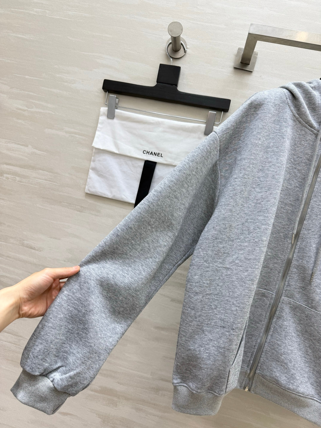 CC 26s Logo Zip Hoodie Grey Cotton 441635