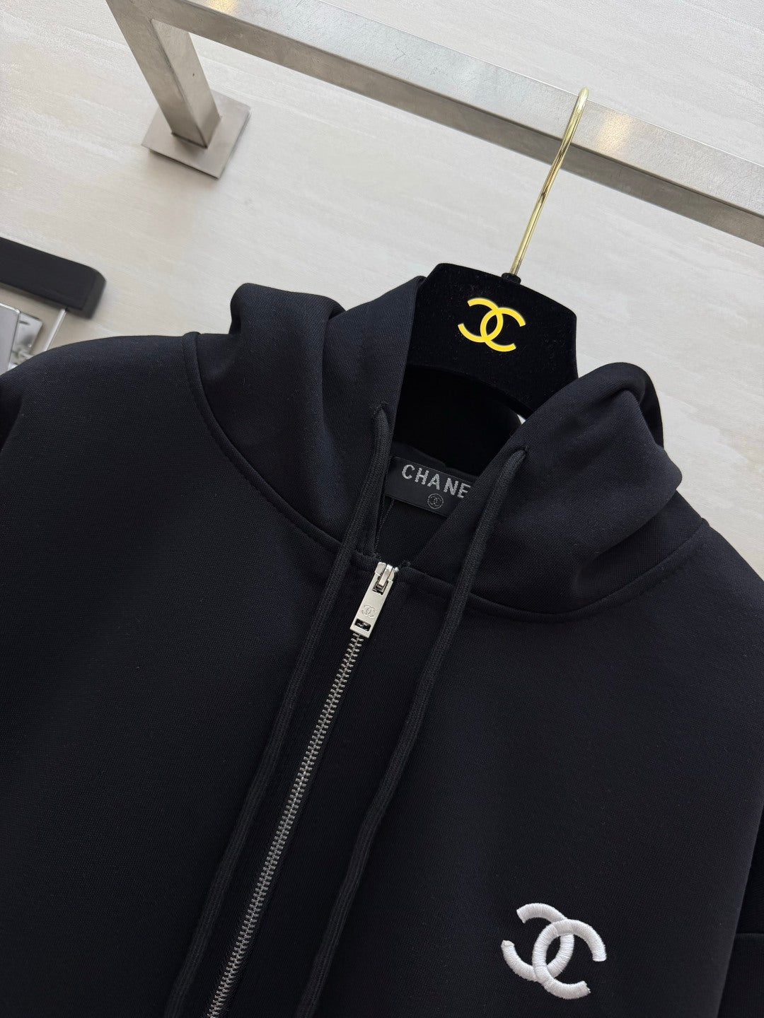 CC 26s Logo Zip Hoodie Black Cotton J4592A8