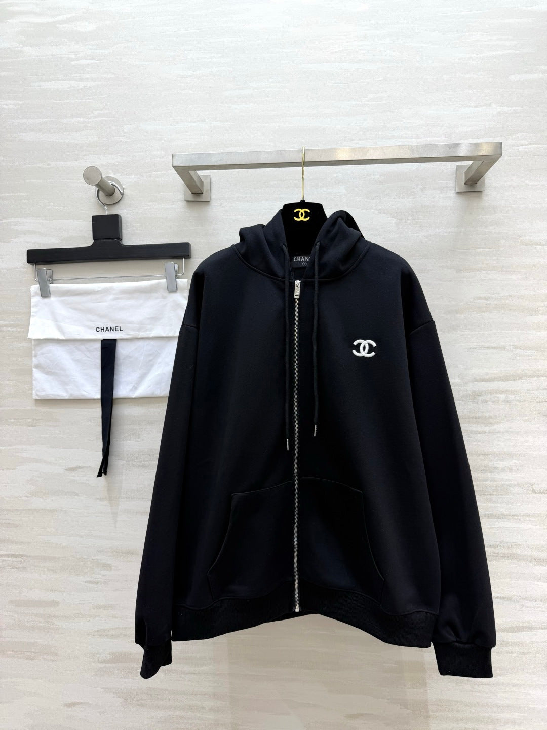 CC 26s Logo Zip Hoodie Black Cotton J4592A8