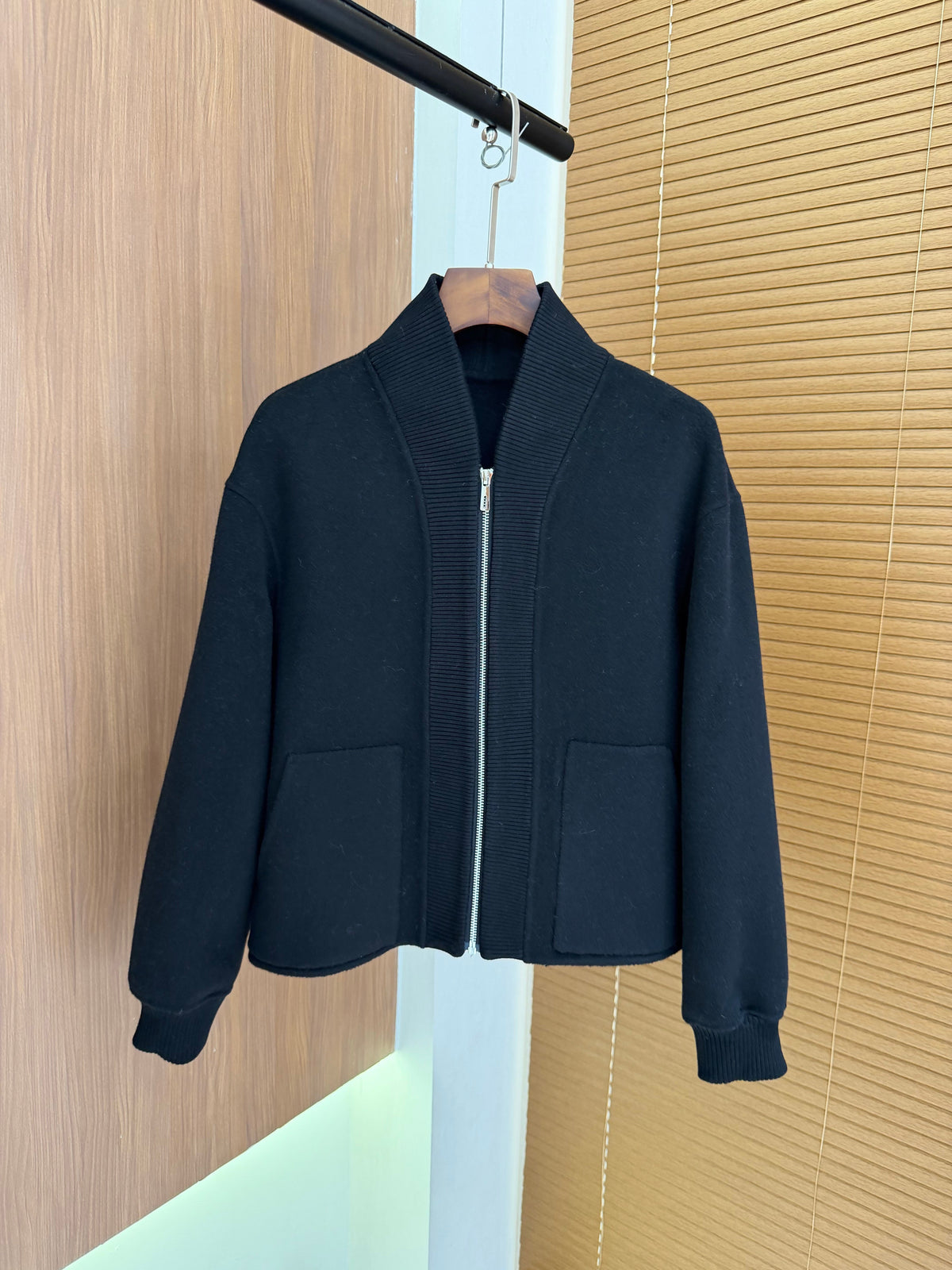 HM 26s Bomber Jacket Black Wool Cashmere 427283