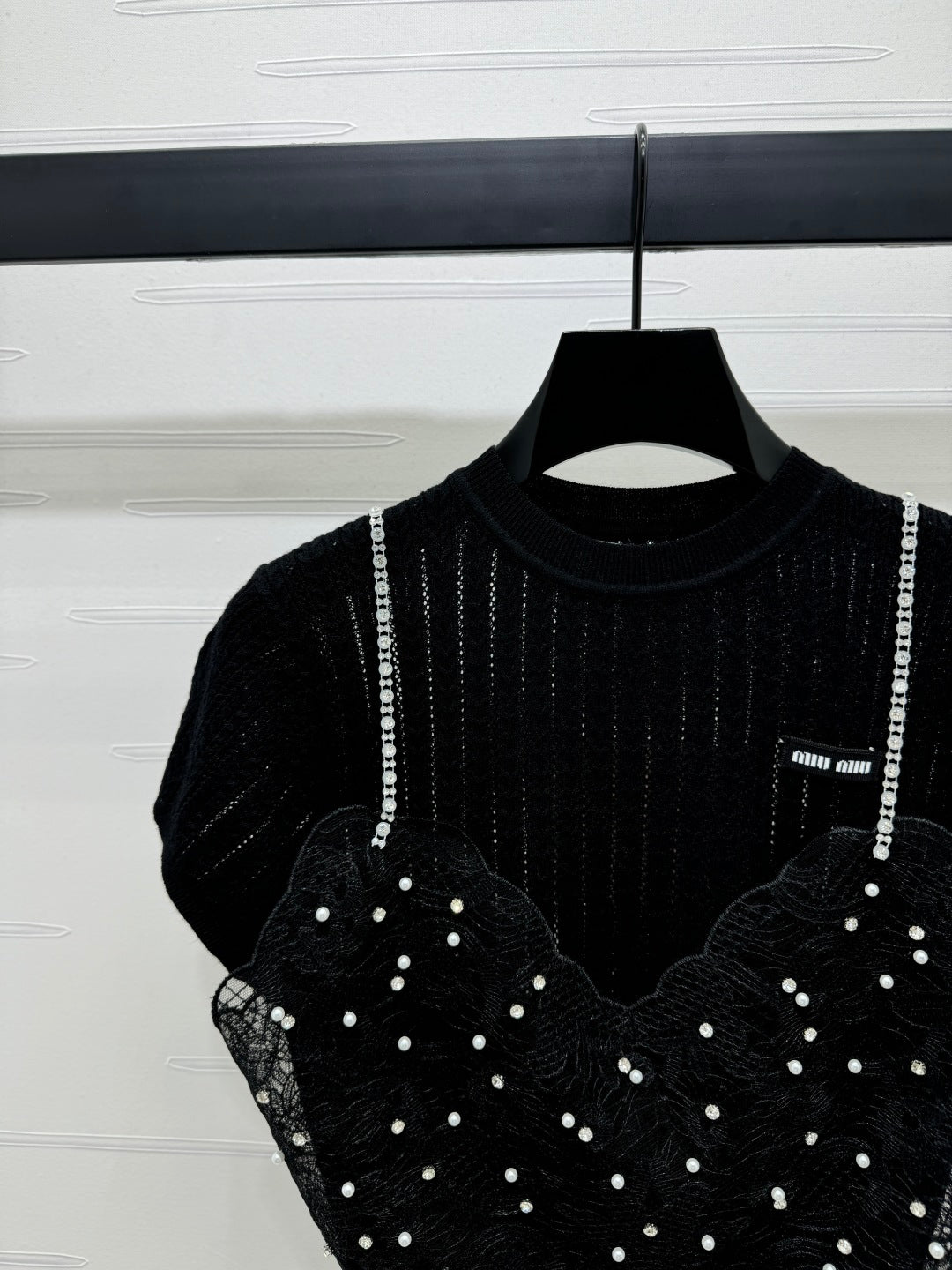 Miu 25 T- Shirt Wool with Lace 233541
