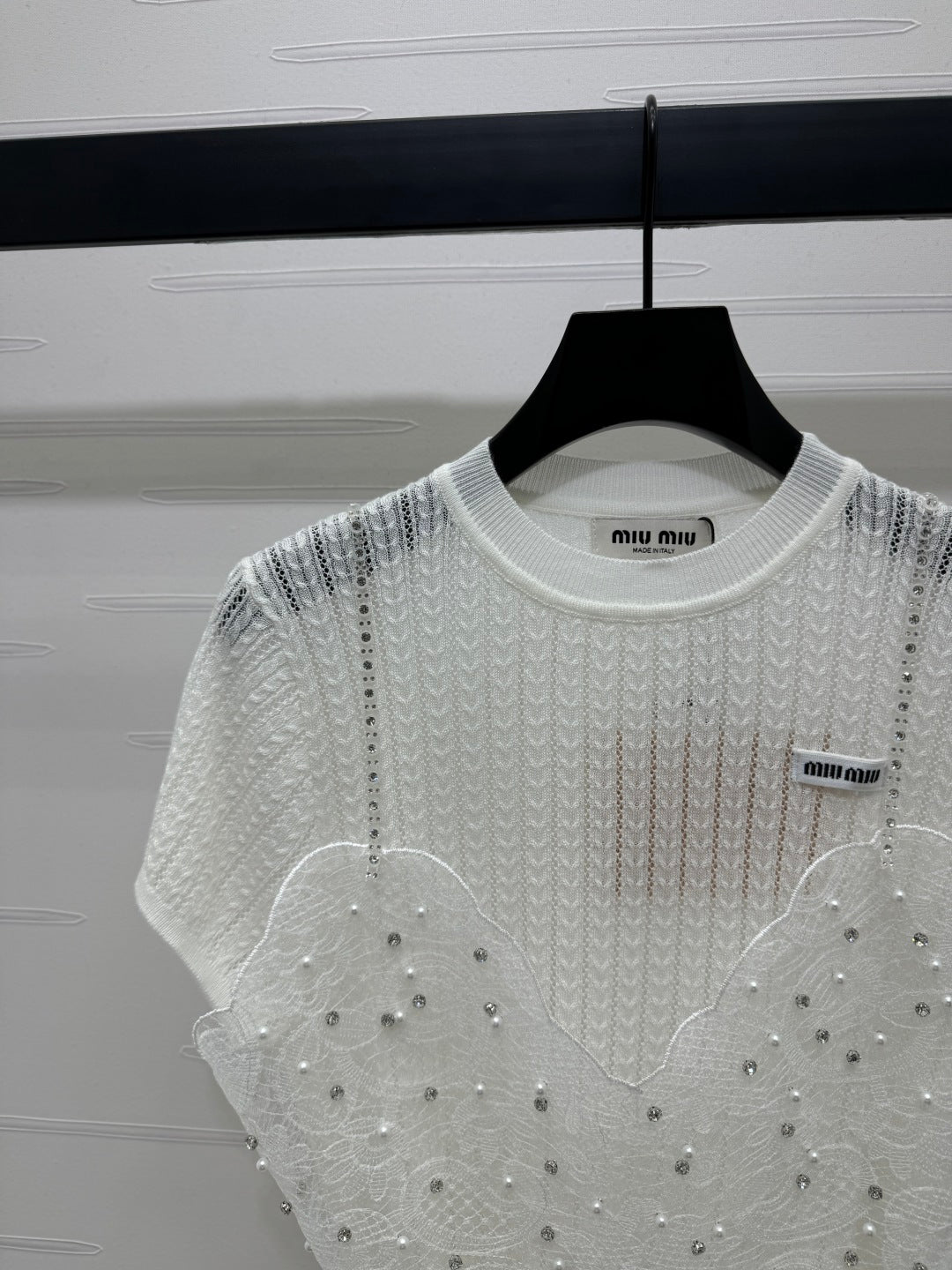 Miu 25 T- Shirt Wool with Lace 233541