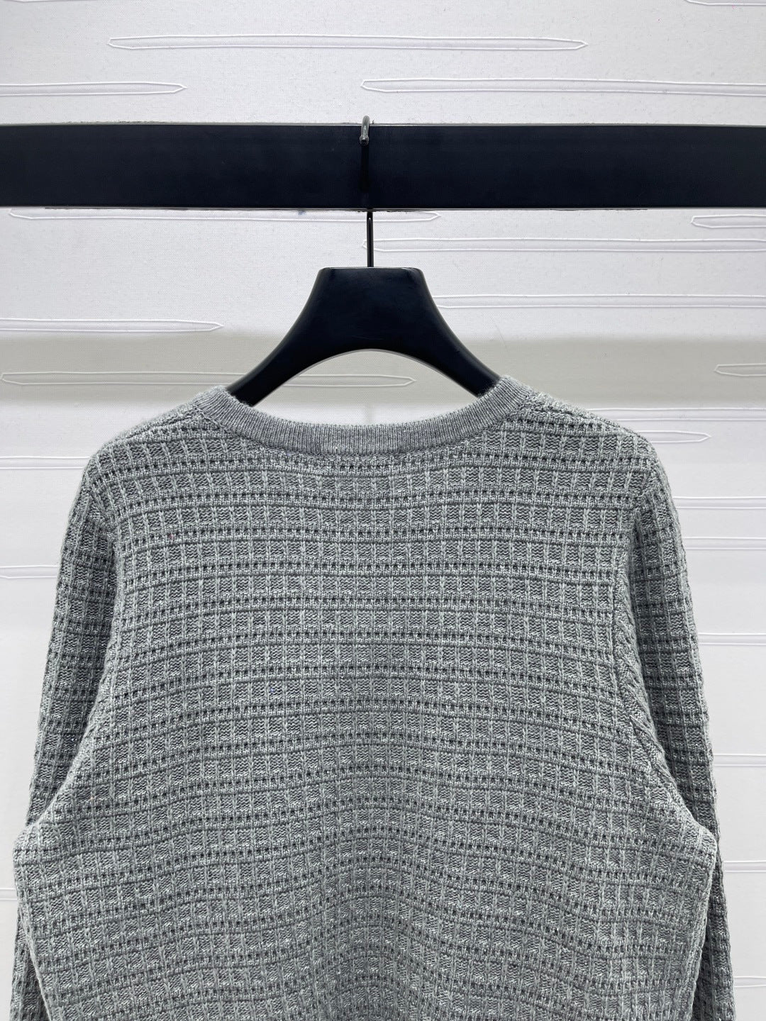 Miu 26s Neck Long-Sleeved Cardigan Grey Wool 415899